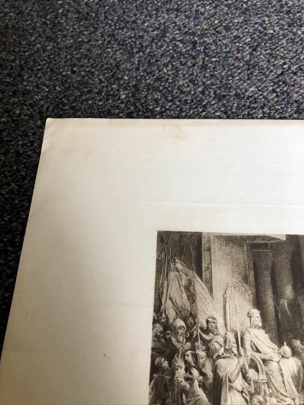 ETCHING - CORONATION OF BALDWIN I. Louis Gallait, Pinx.9