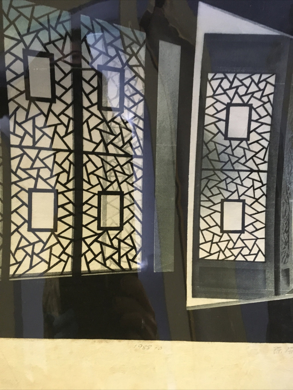 Antique Japanese Woodblock Big Print Signed Beautiful Colors Japanese  Doors2