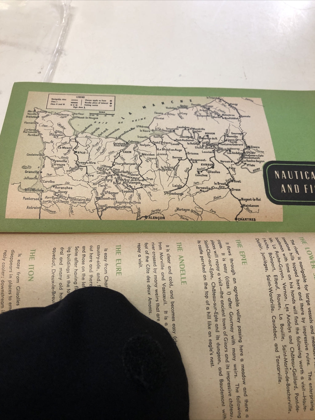 Vintage France 1951 Normandy Map of Paris General Information Travel Info2