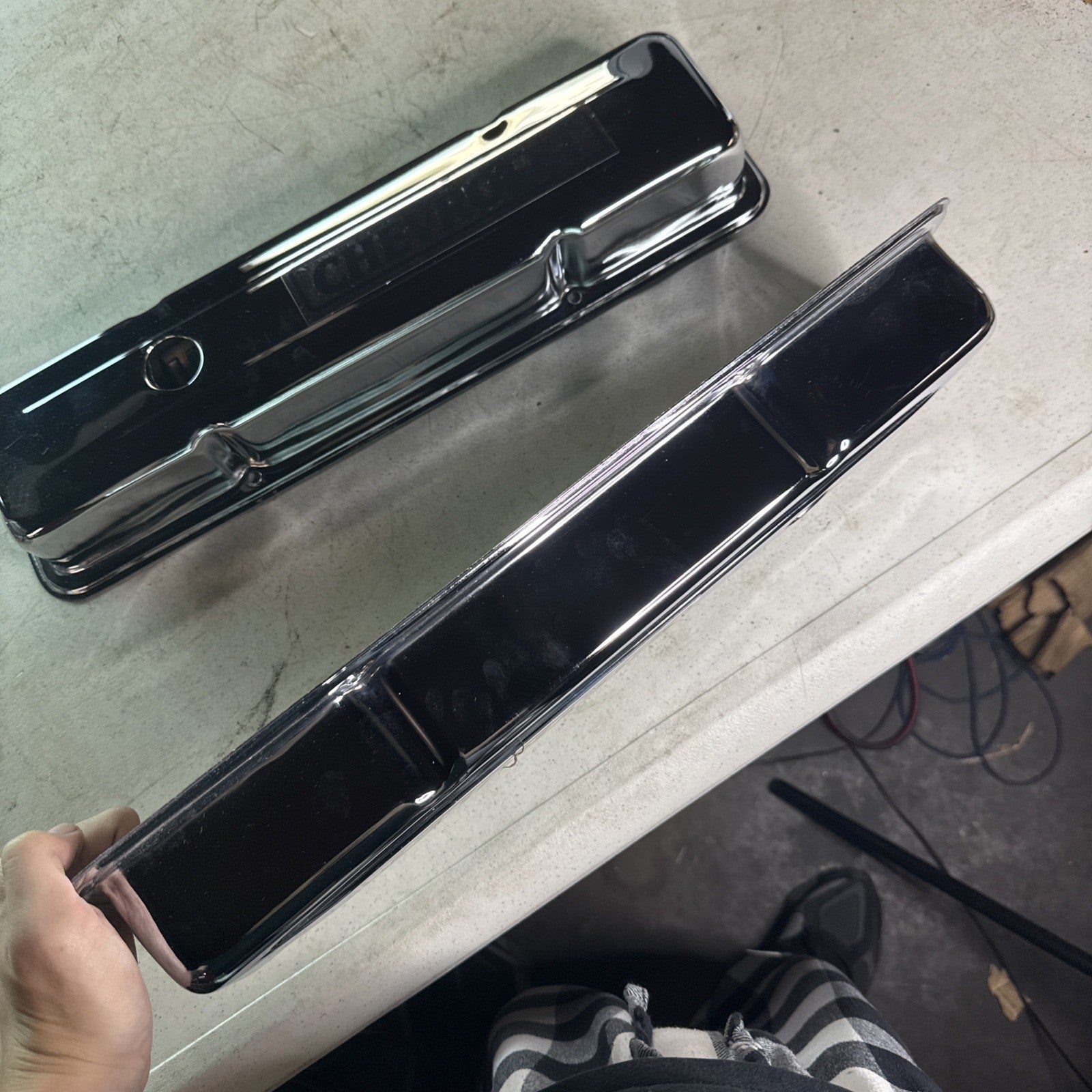 NOS Vintage B&B Performance Small Block Chevy Power SBC Valve Covers Chrome6