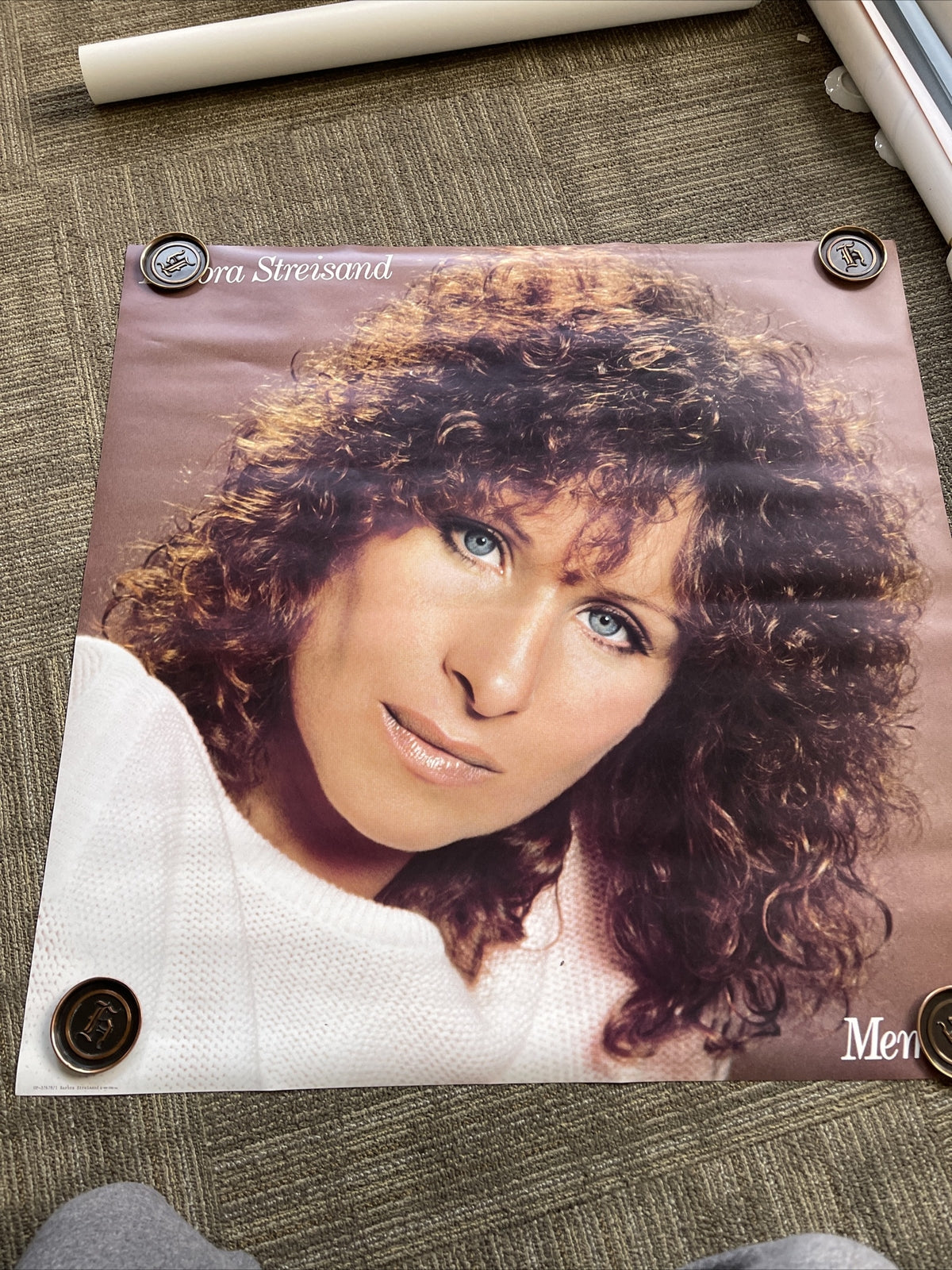 #198 1981 Barbra Streisand Memories Subway Record Store Promo Poster 36” X 36”0