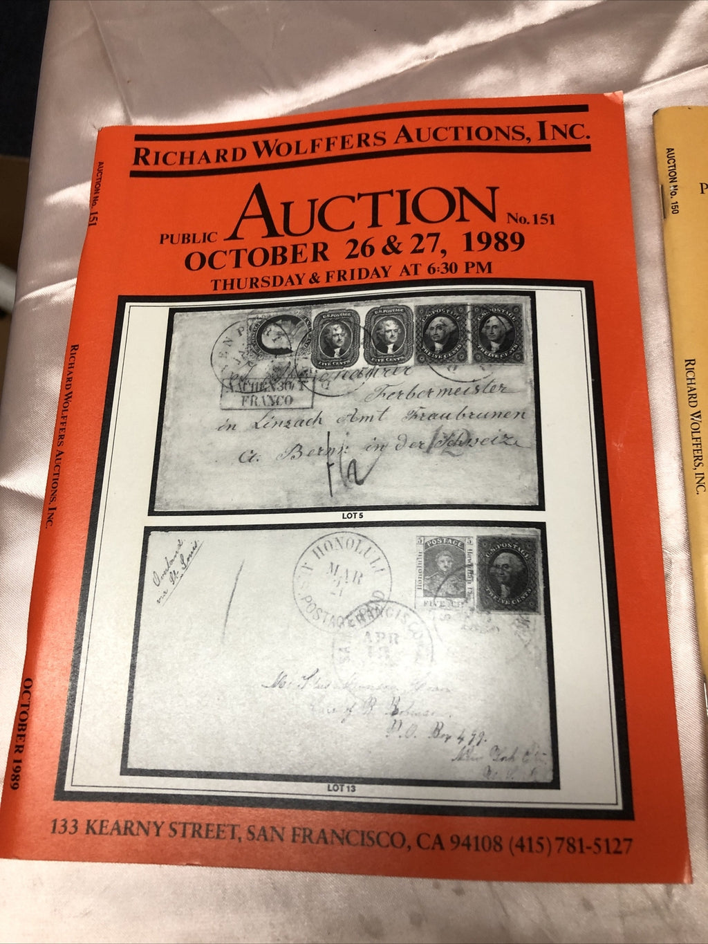 Vintage Lot Of 2 Richard Wolffers Stamp Auction Catalogs 1988 & 19891
