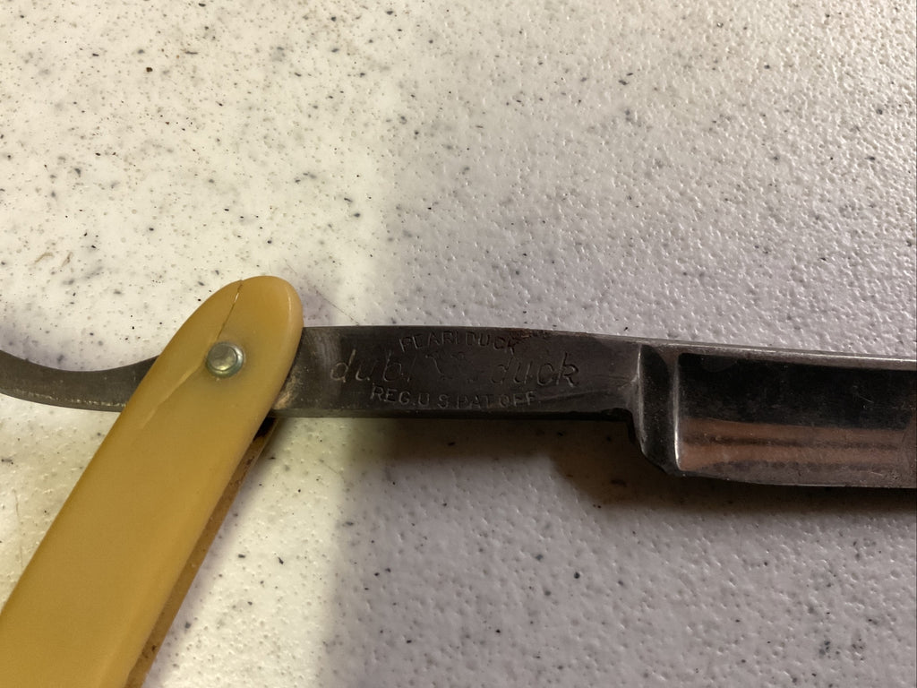 Vintage Antique Pearl Duck Dubl Duck Dwarf Straight Razor3