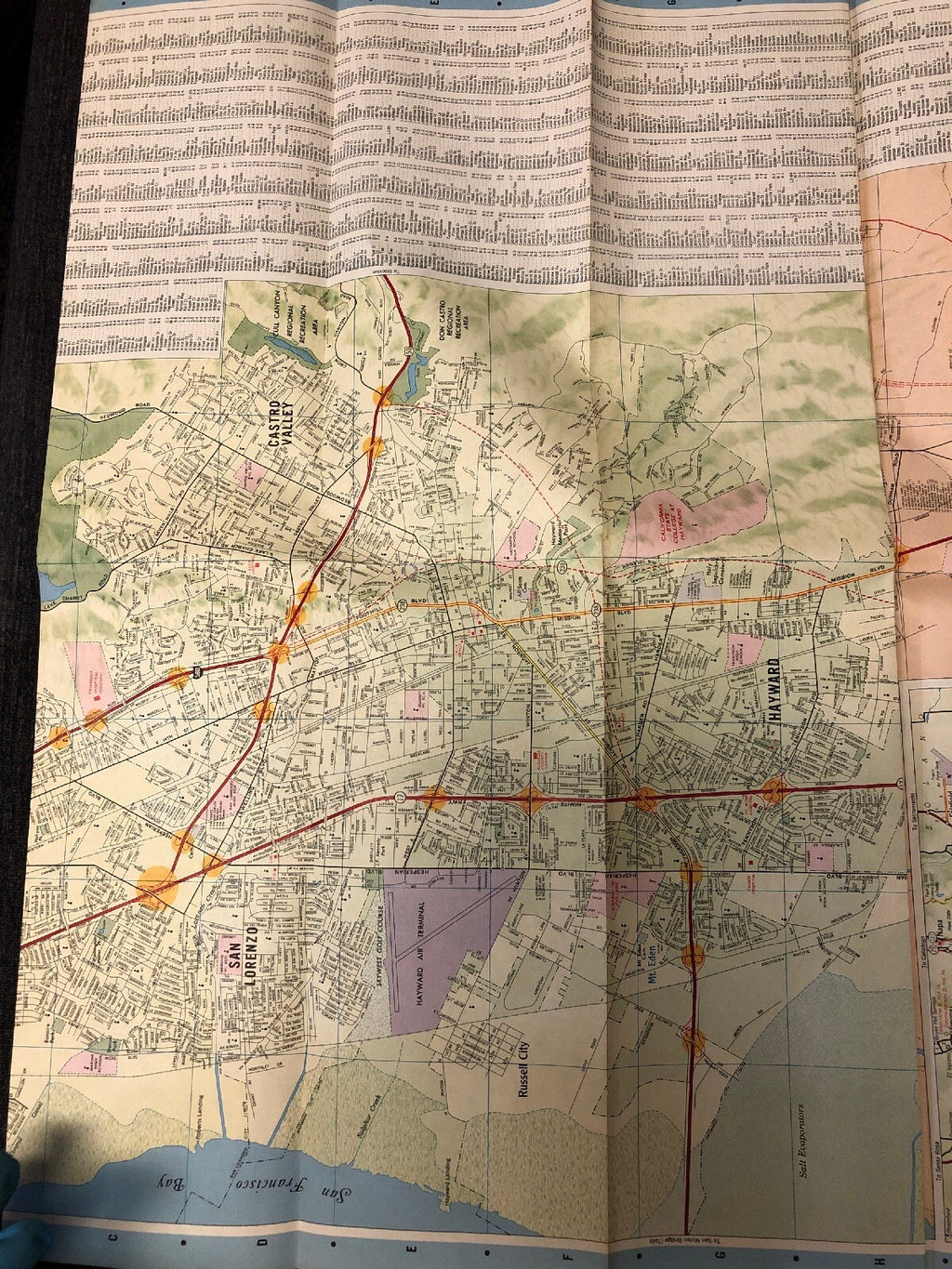1966 CHEVRON Oakland Adjacent Cities & Southern Alameda County Map Vintage3