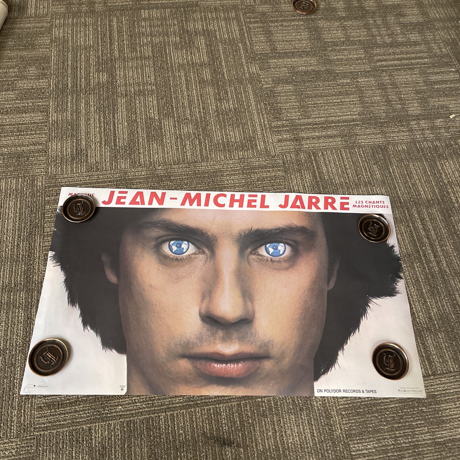 #160 1981 Jean-Michel Jarre Record Store Promo Poster PolyGram 33” X 20”0