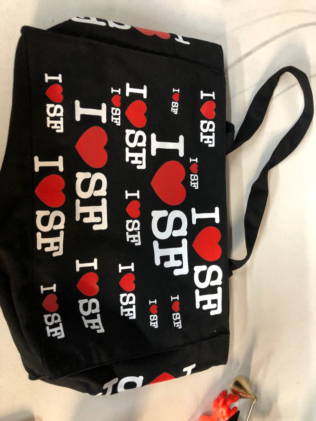 San Francisco Purse Handbag Tote Bag Grocery Bag - Black, "I Love SF"1