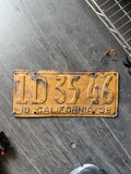 Vintage 1932 California License Plate Original Antique Yellow/Black Patina0