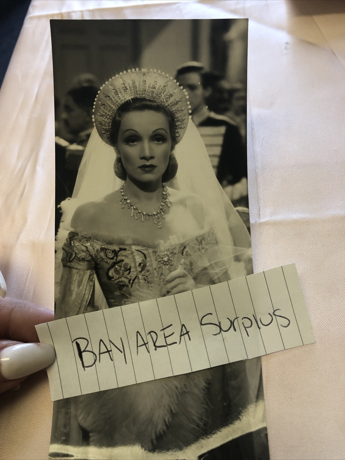 RARE Original Photo Of Marlene Dietrich Glamour Shot 6.5”x3”0