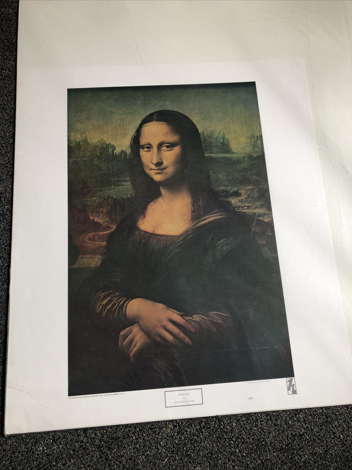 Mona Lisa Leonardo Da Vinci 1974 Haddad’s Fine Art 26”x22.5”0