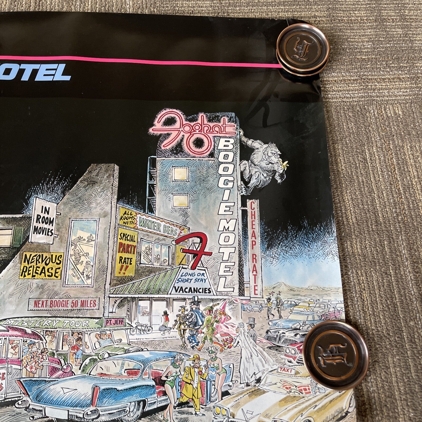 #153 1979 Foghat Boogie Motel Record Store Promo Poster 23” X 35”3