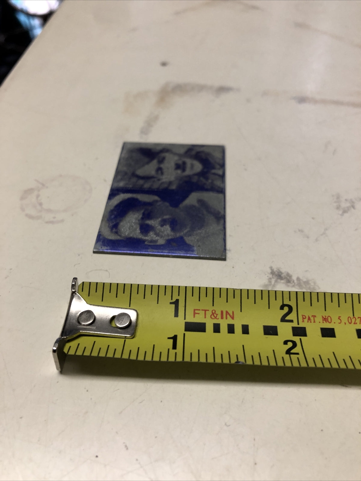 Antique Metal Printing Plate Block Photo Negative 1x2 Inch” Two Navy Officer2