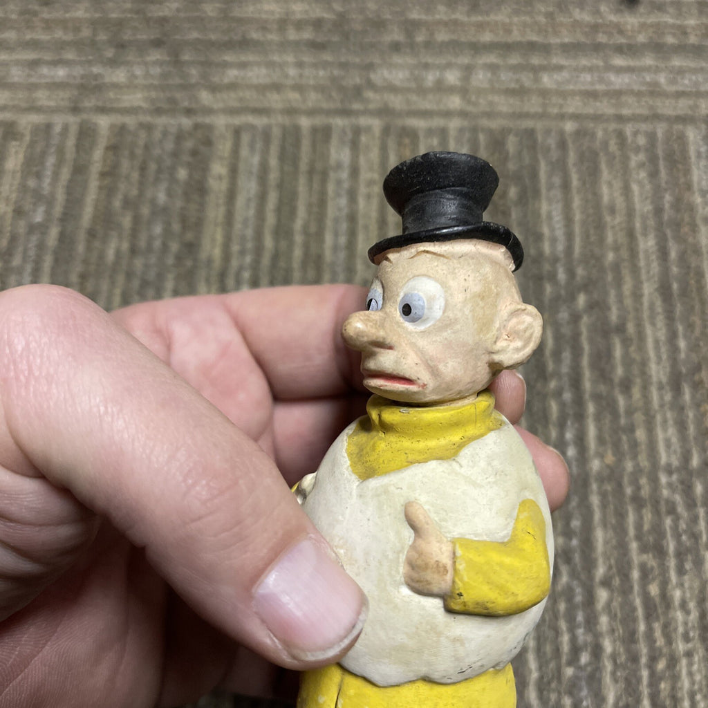 Antique Character Clay And Paper Mache 4” Toy Figure Doll Lot Estate Bobber3