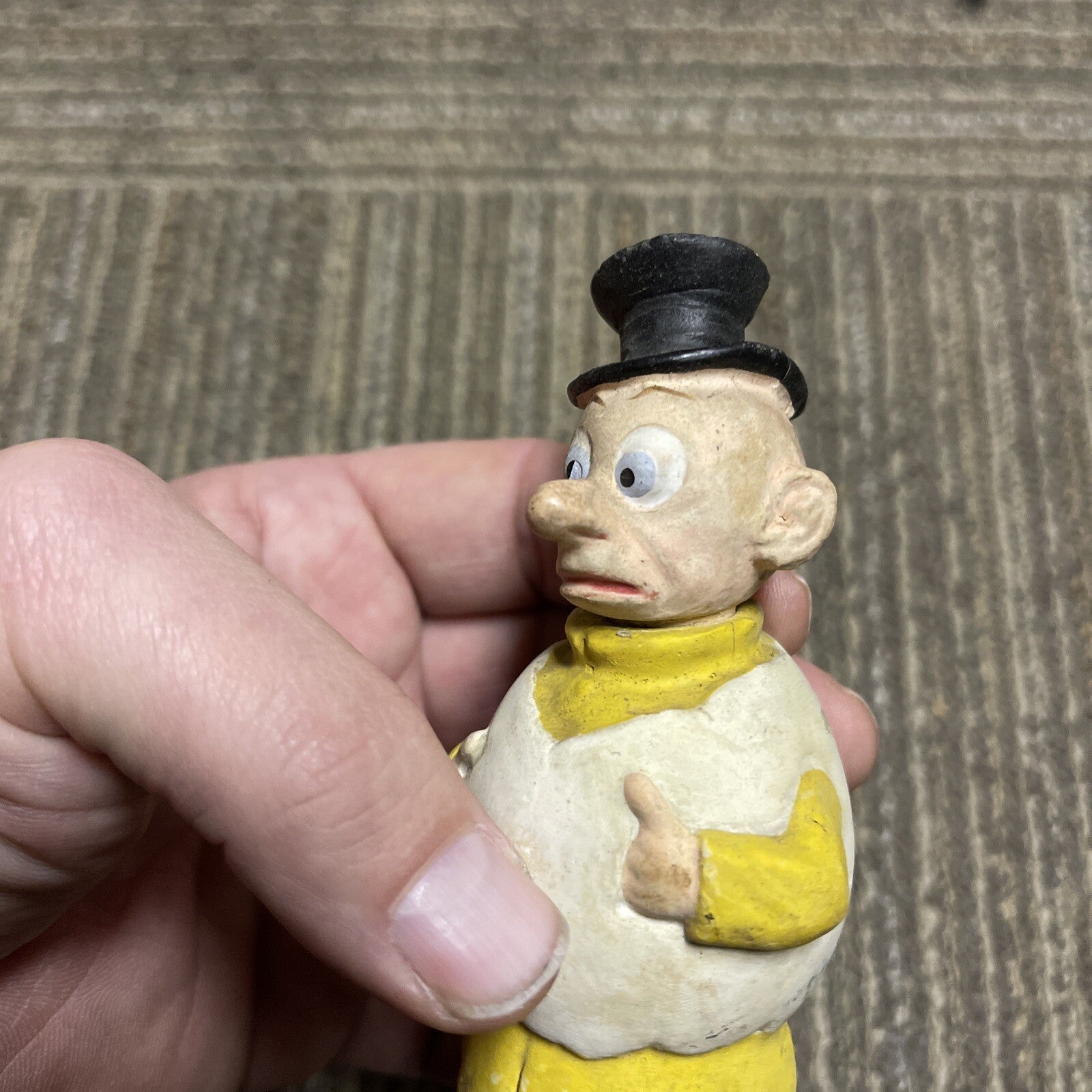 Antique Character Clay And Paper Mache 4” Toy Figure Doll Lot Estate Bobber3
