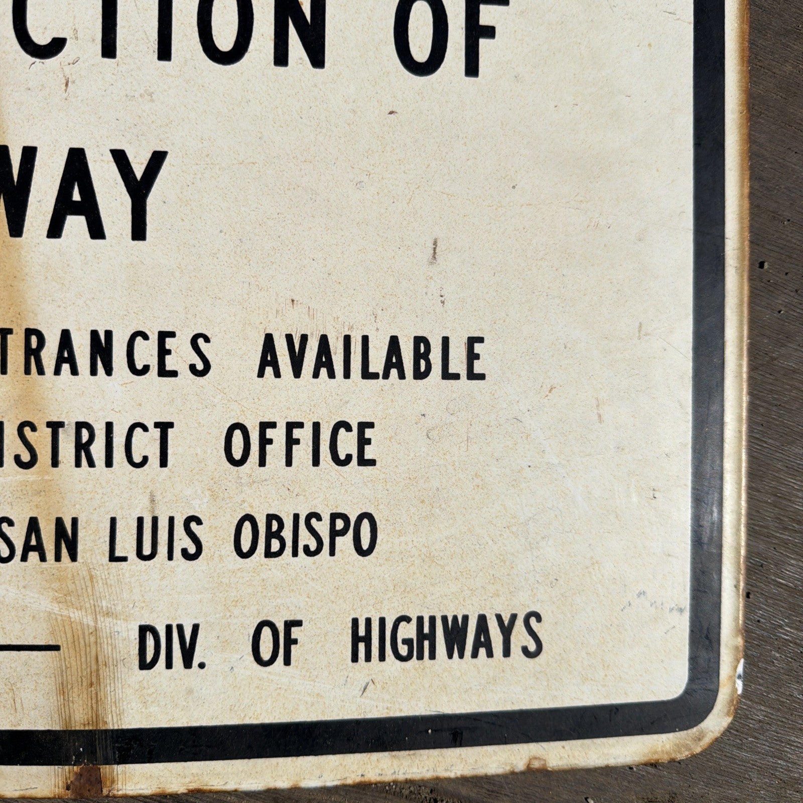 Vintage California Road Freeway City of San Louis Obispo Porcelain Sign4