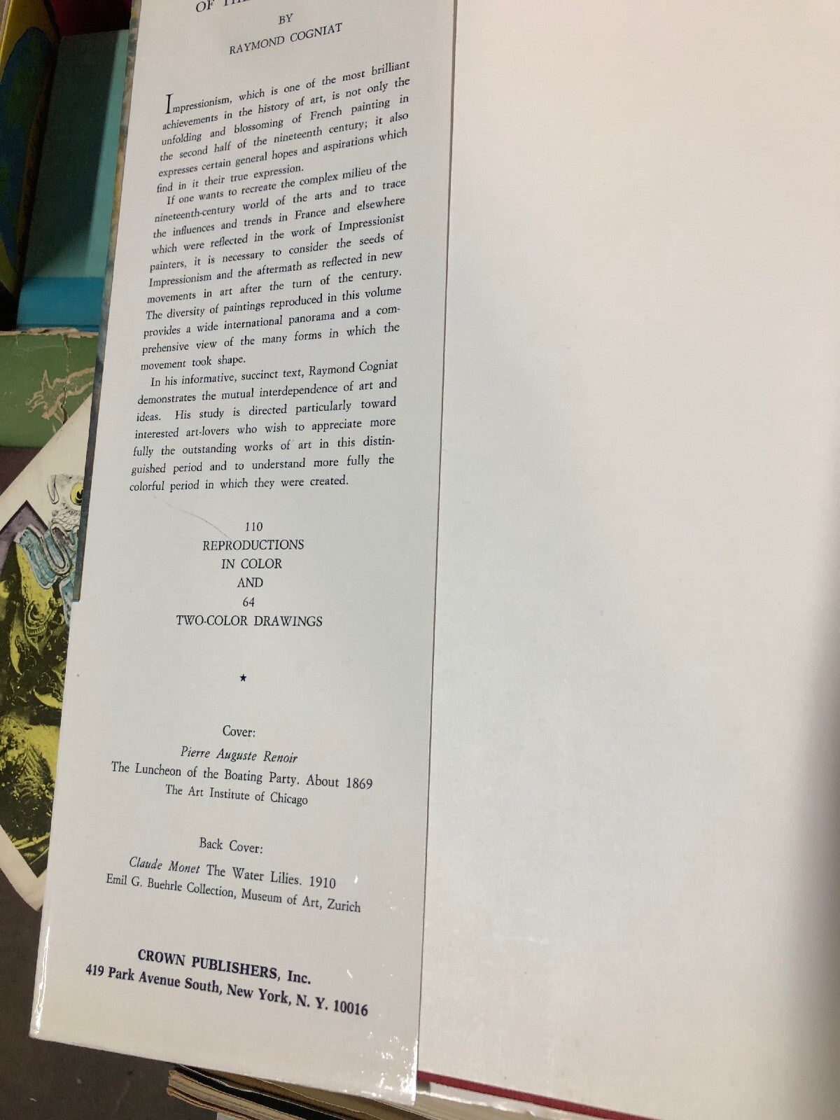 1967 THE CENTURY OF THE IMPRESSIONISTS BY RAYMOND COGNIAT BOOK2