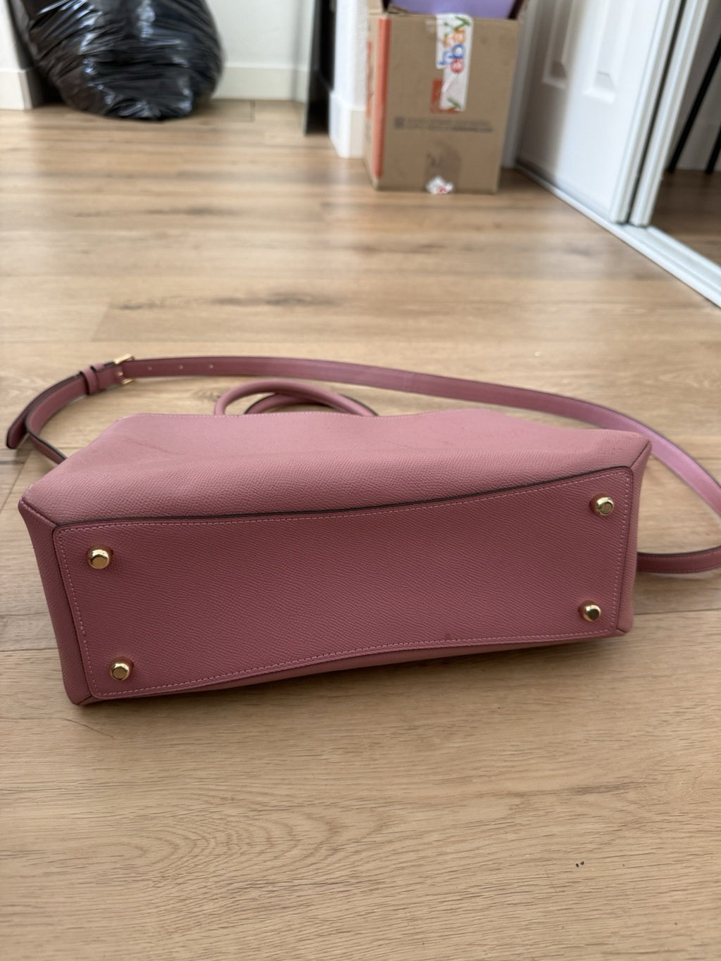 Coach Lillie Carryall Crossgrain Leather Bag Purse in Pink4