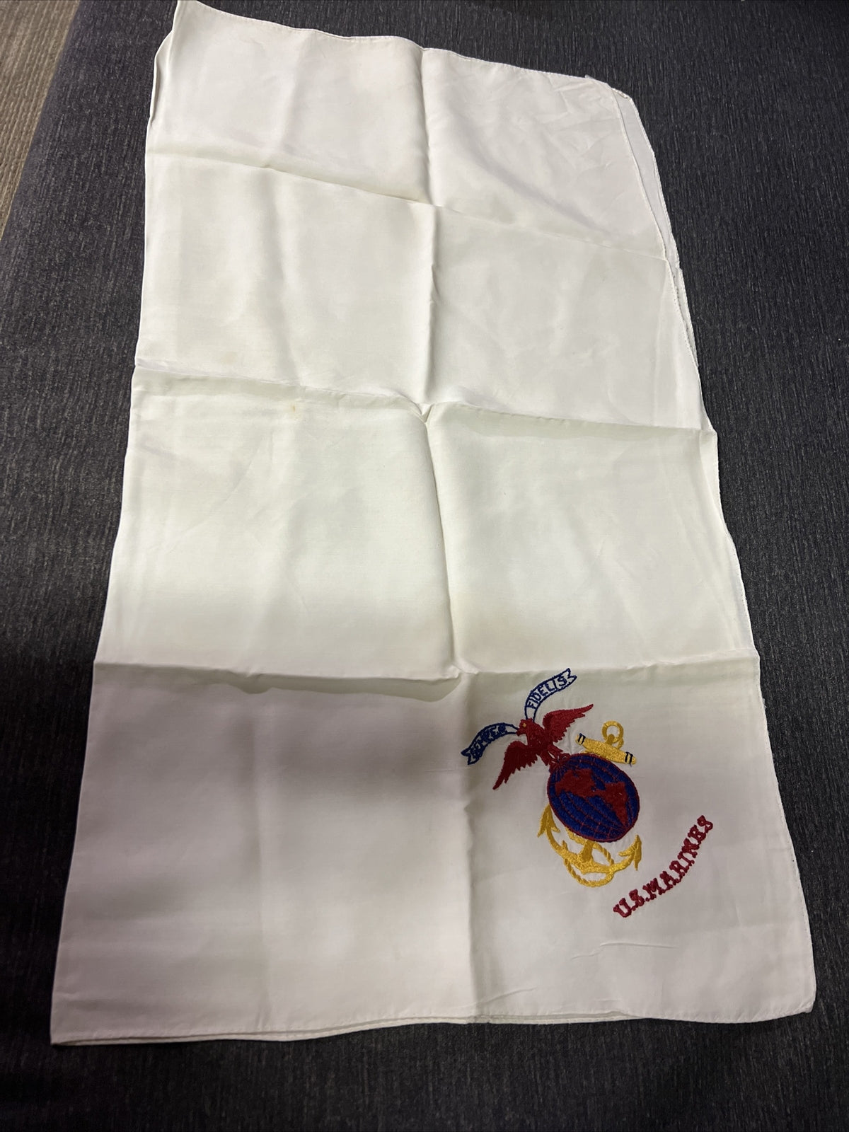 Vintage U.S Marines Cloth Military Flag Banner For Display Yarn Stitching2