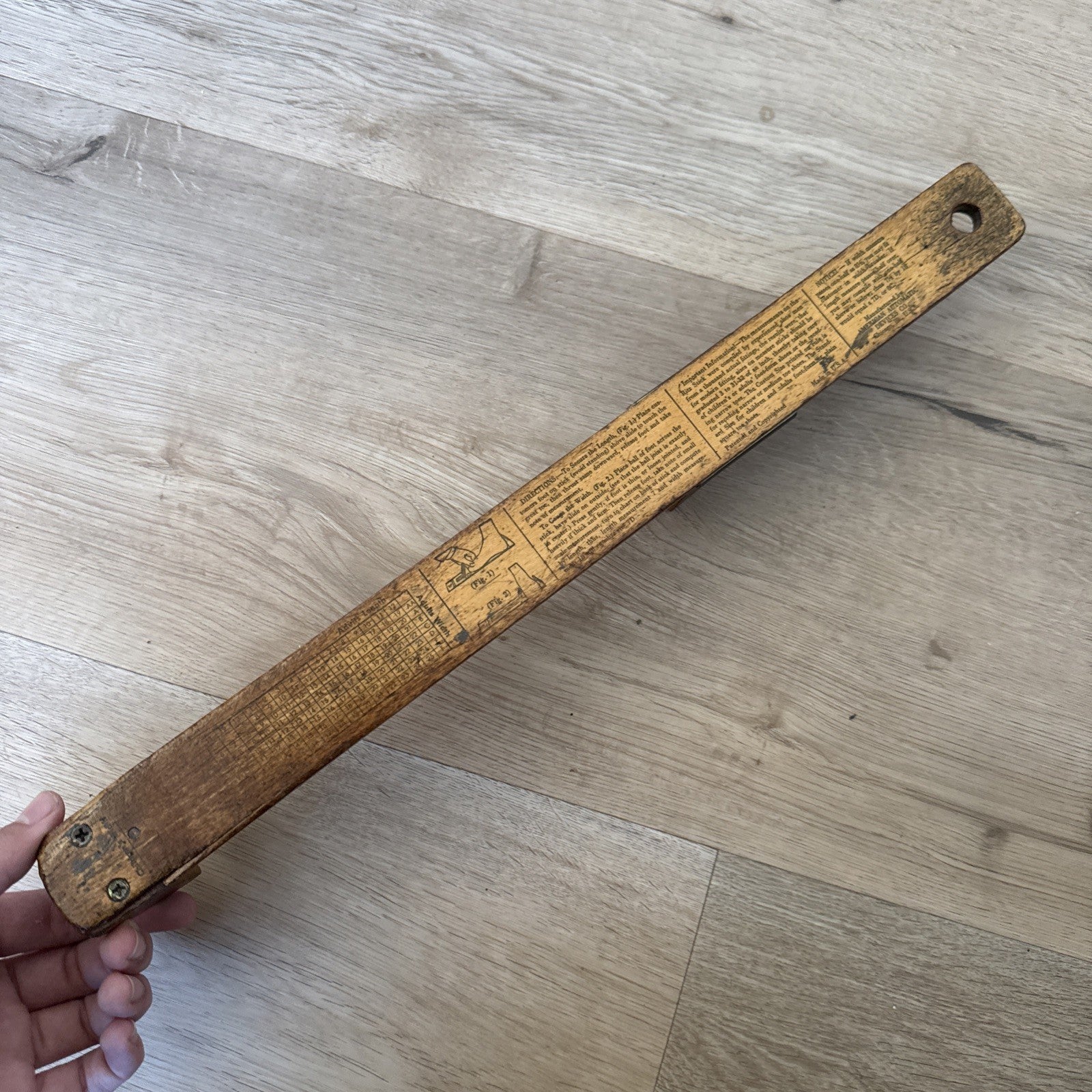 Vintage 1950's RITZ Foot Size Wooden Slide Shoe Sizer Tool USA Still Accurate7