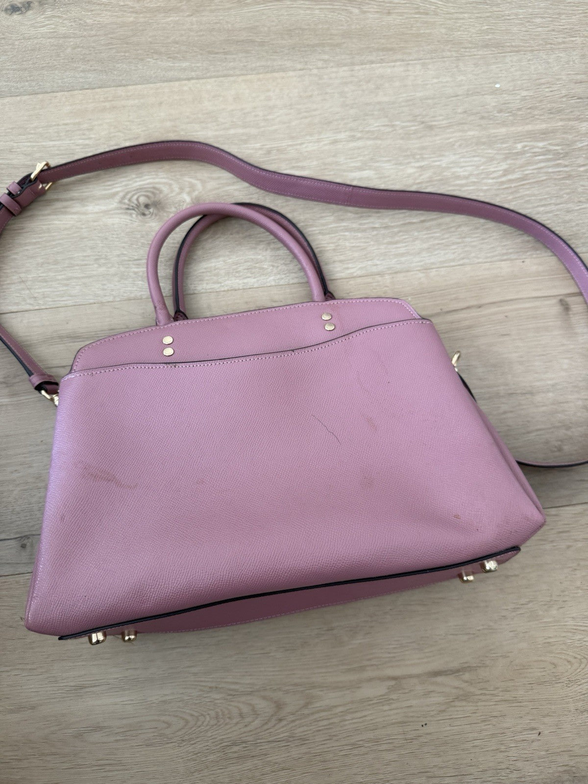 Coach Lillie Carryall Crossgrain Leather Bag Purse in Pink3