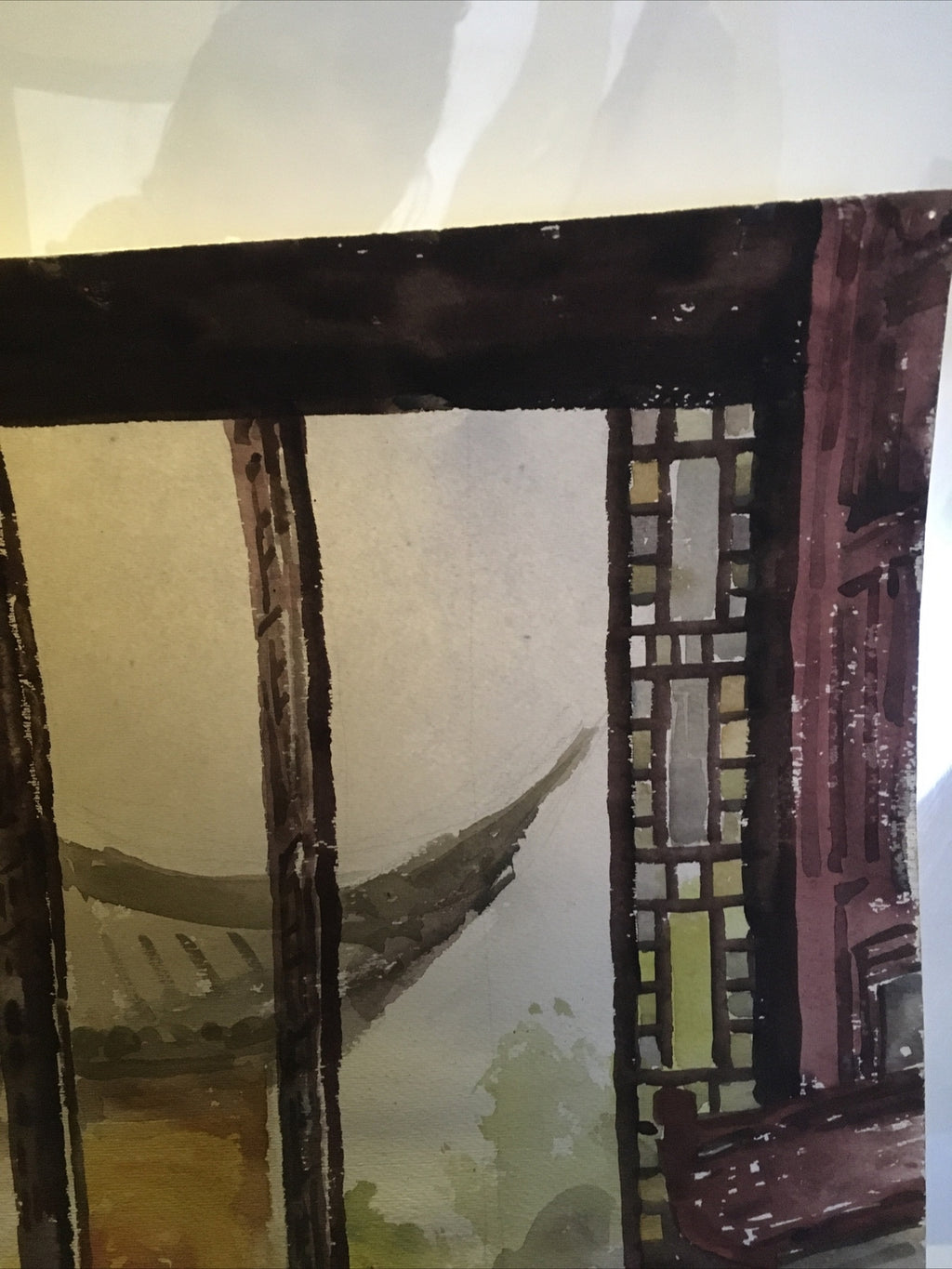 Antique Chinese Japanese Water Color Painting Signed Stamped And Dated 18935