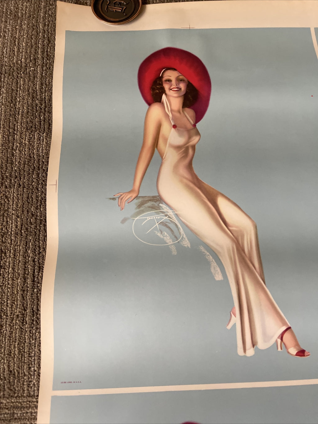 #199 Vintage Billy Devorss 32" X 44” Pin-Up Poster Lithograph 1940s Original3