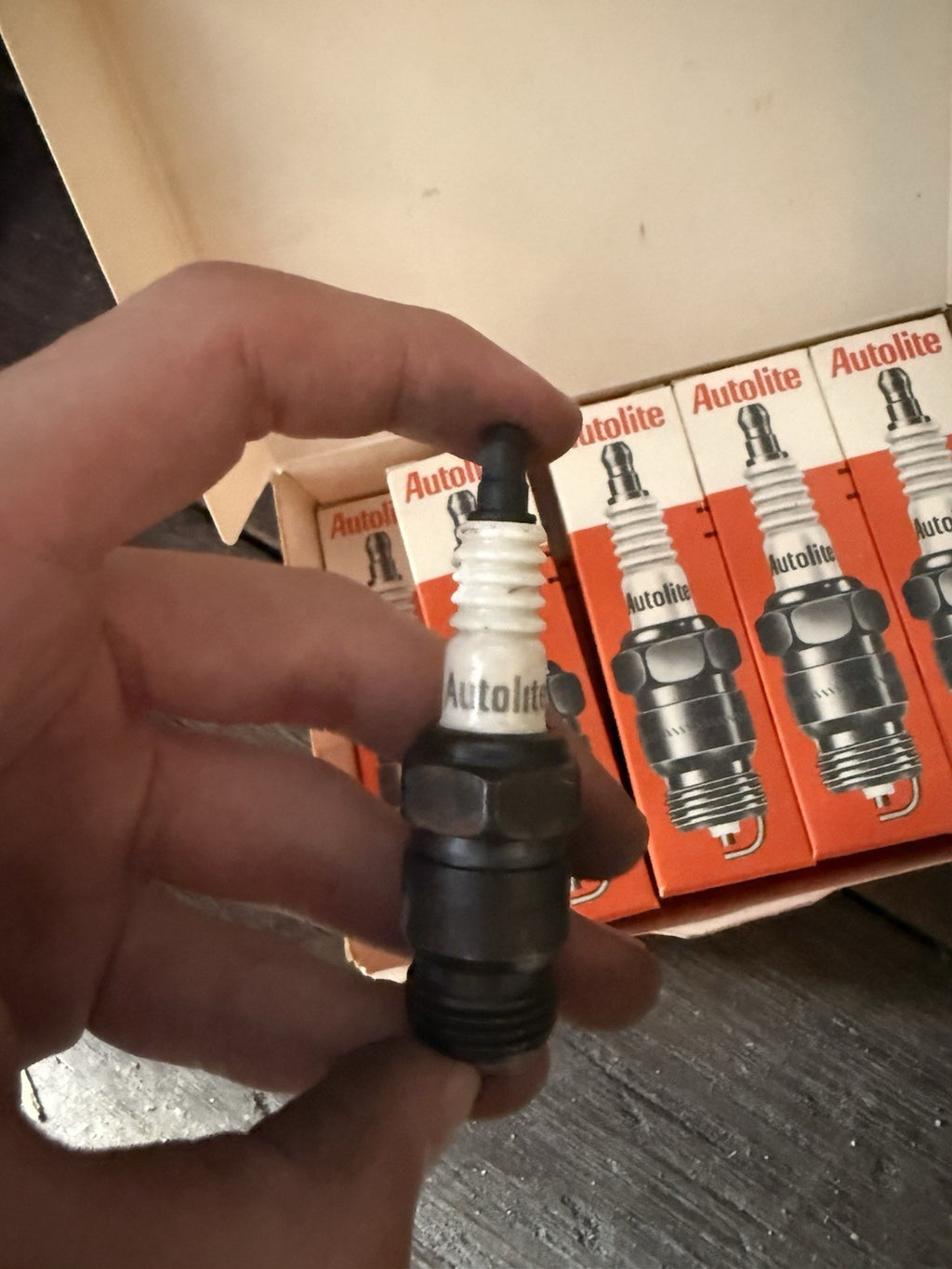 NOS Vintage Autolite 115 Spark Plugs Box of 10 Replaces Champion4