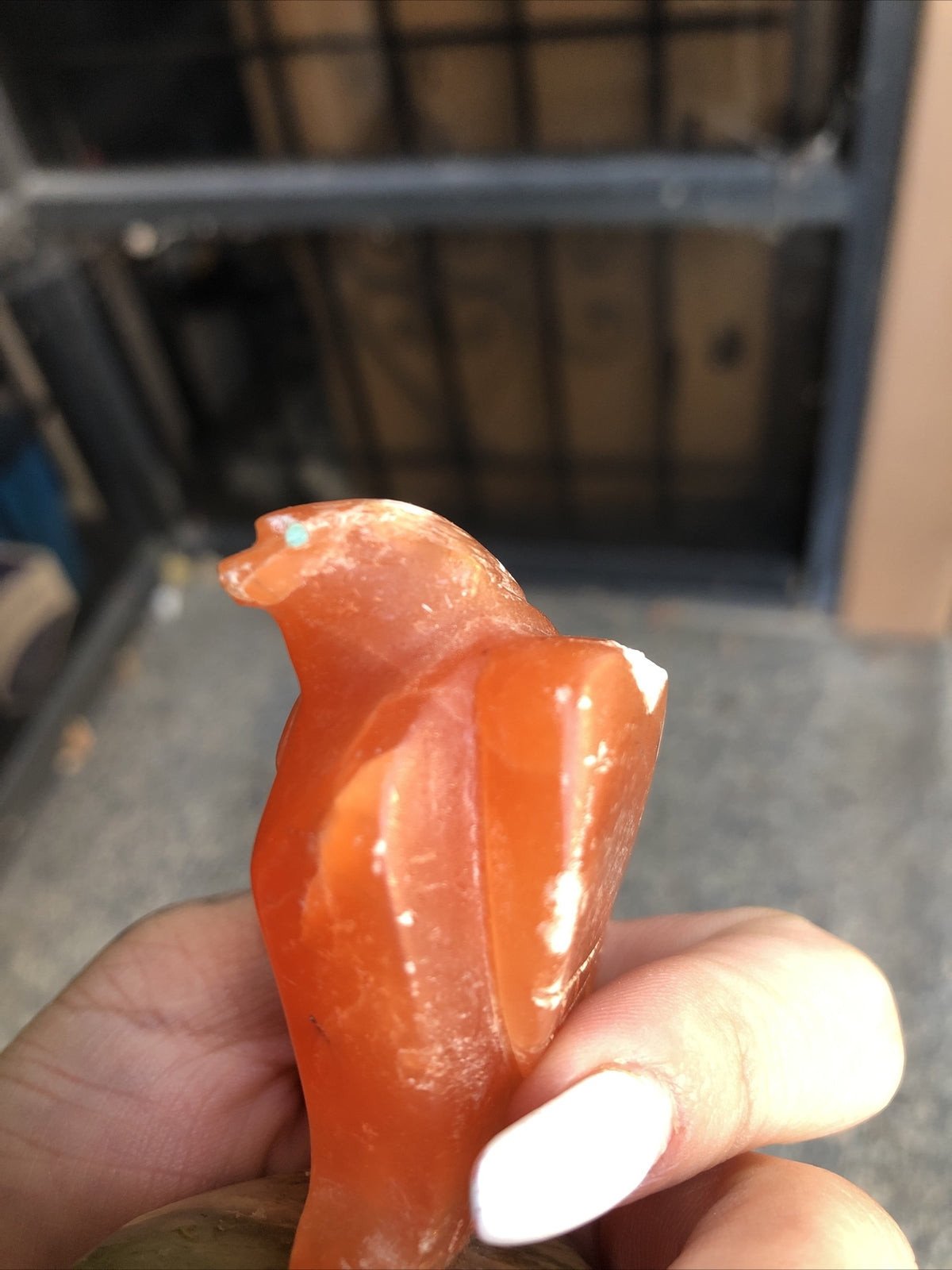 Vintage Hand Carved Stone Eagle Bird 2.5”x1.5”5