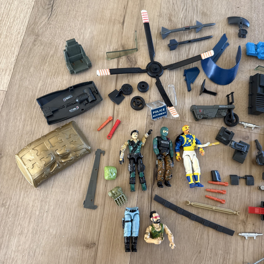 Vintage G.I. Joe ARAH Parts Lot -figure Parts  Ninja Force, Beach Head, DialTone2