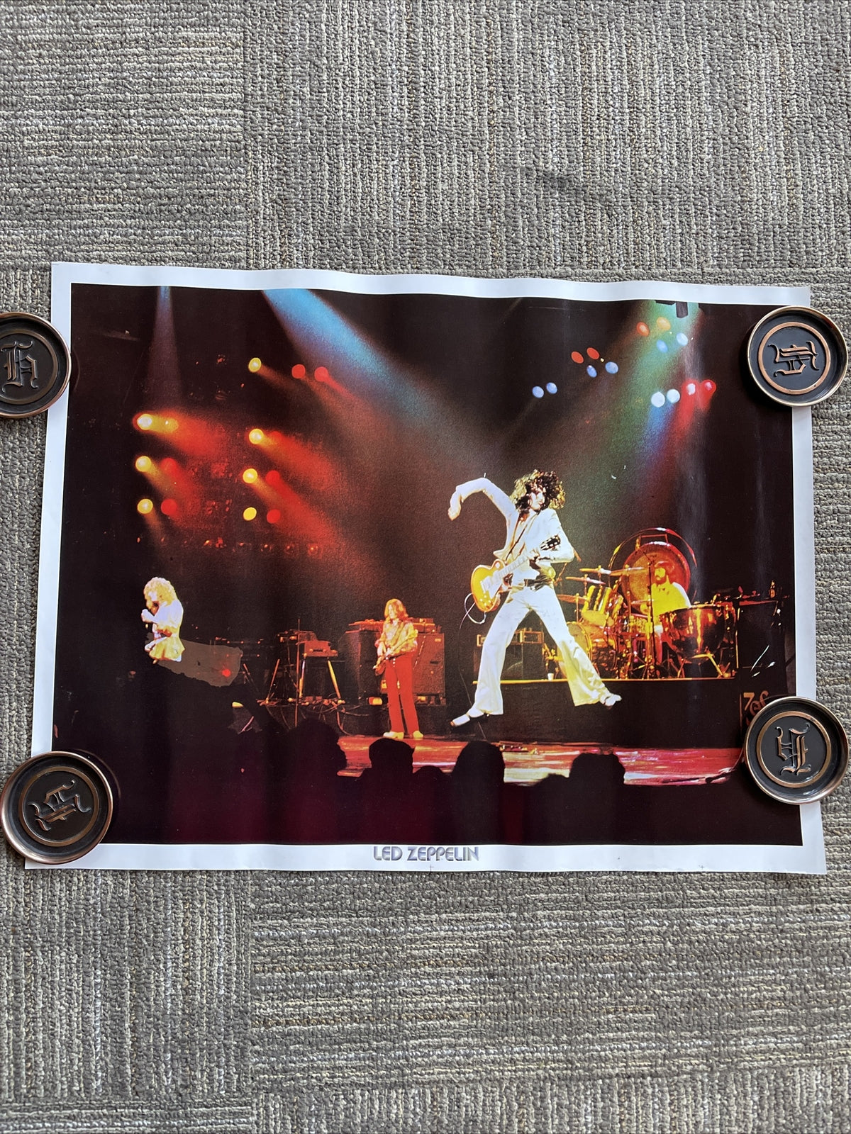 #115 1970s Rare Vintage Led Zeppelin Live in concert Promo poster 23” X 18”0