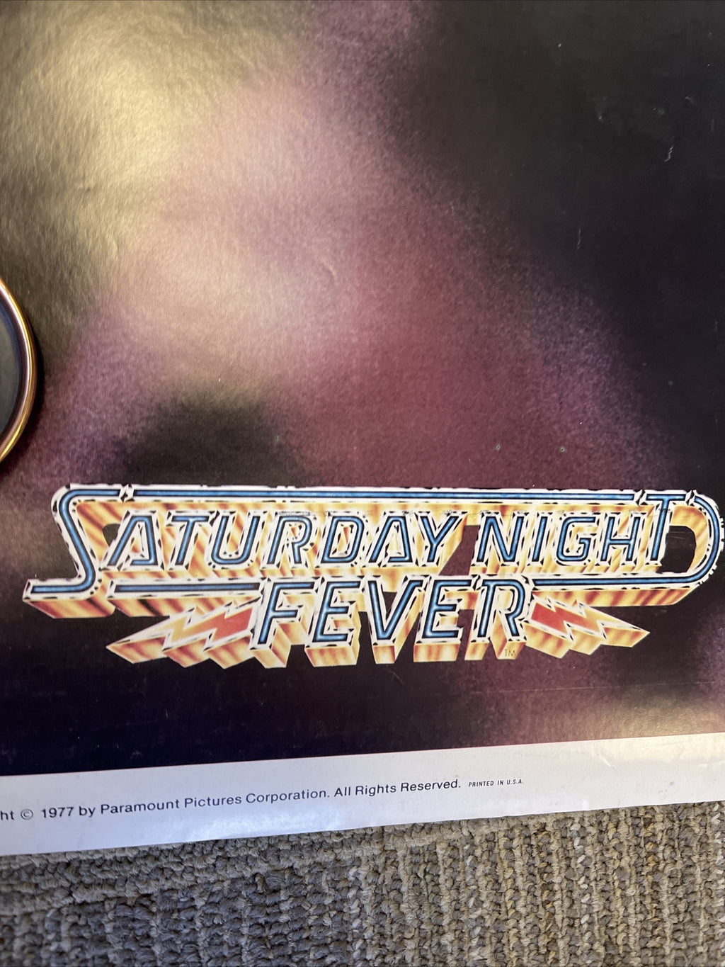#153 Original 1977 SATURDAY NIGHT FEVER Movie Poster One Sheet Travolta 23x351