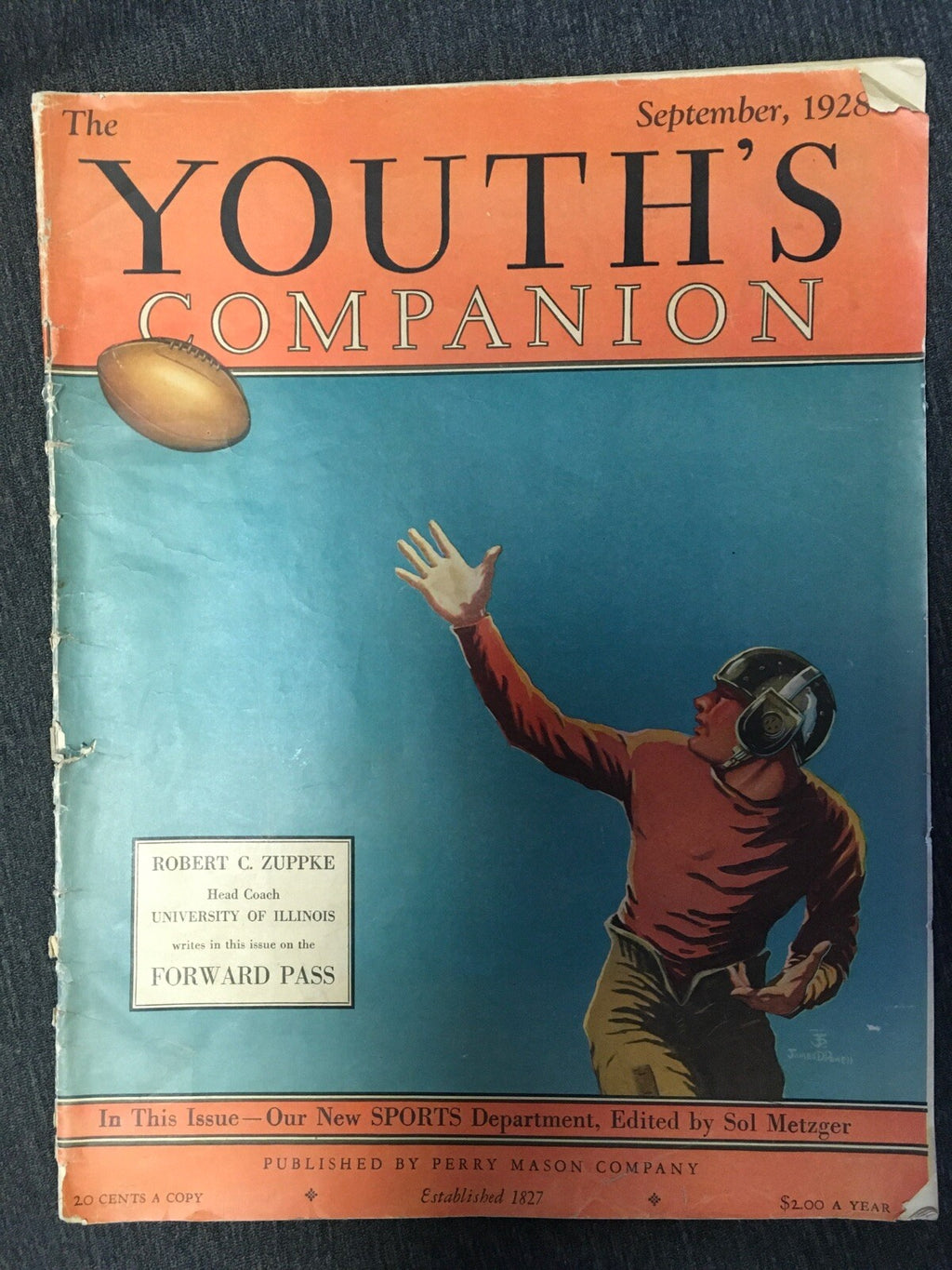The Youth's Companion Sept 1928 , New Sports Dept Illustrations Robert C. Zuppke0