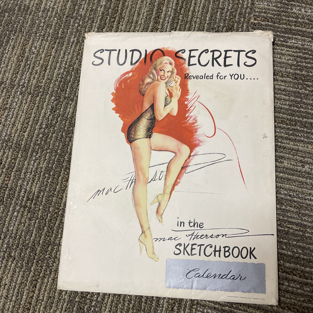 VINTAGE 1954 PIN UP Calendar Complete 12 MONTH Earl Mac Pherson Sketchbook 12.5"8