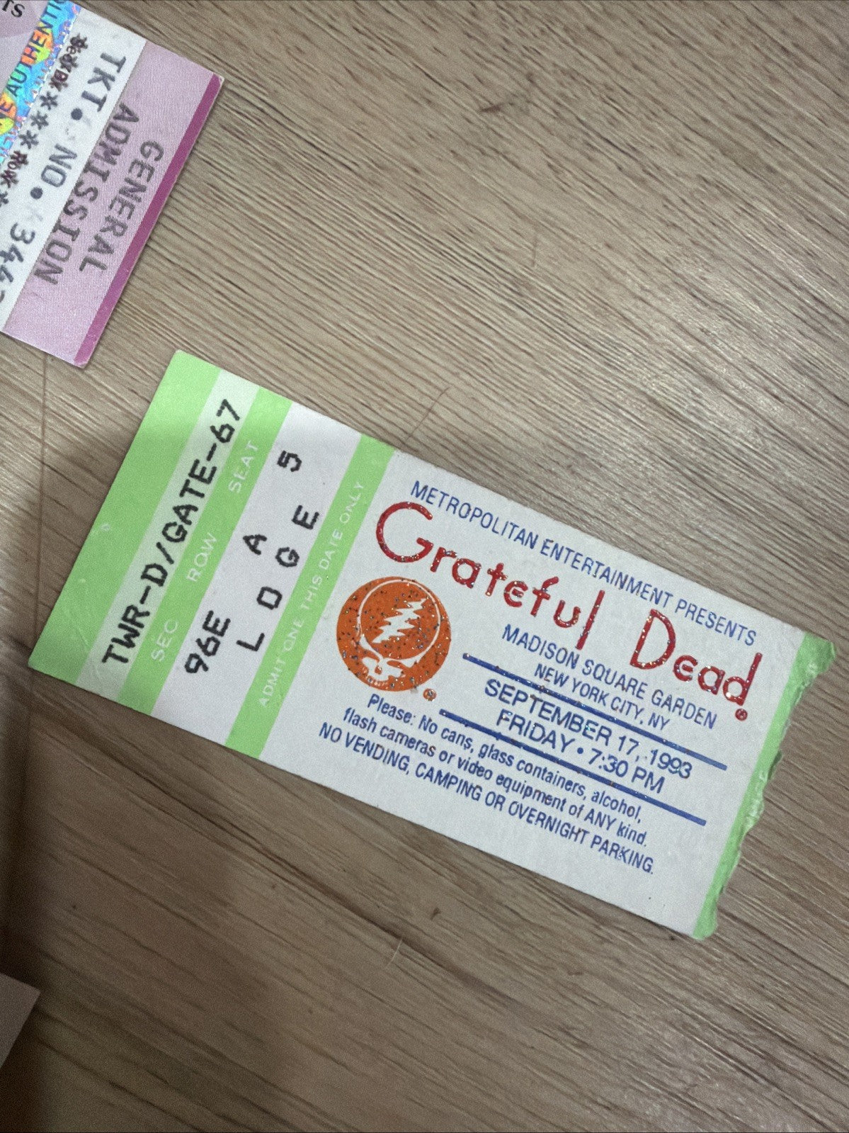 Grateful Dead 4 Ticket Stub Lot  1987-1995 Rose Bowl Seattle Shoreline Madison4