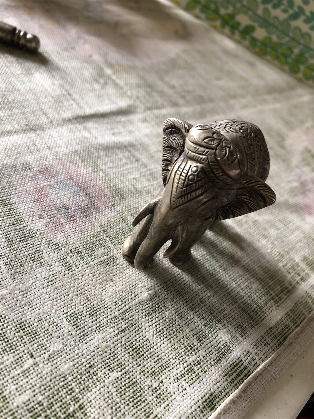 Brass Mini Elephant Detailed Figurine Statue 2” Tall4