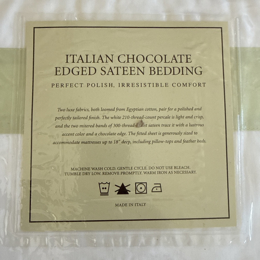 Restoration Hardware Italian Chocolate Edged Sateen - BOUDOIR Pillow Shams 20x283