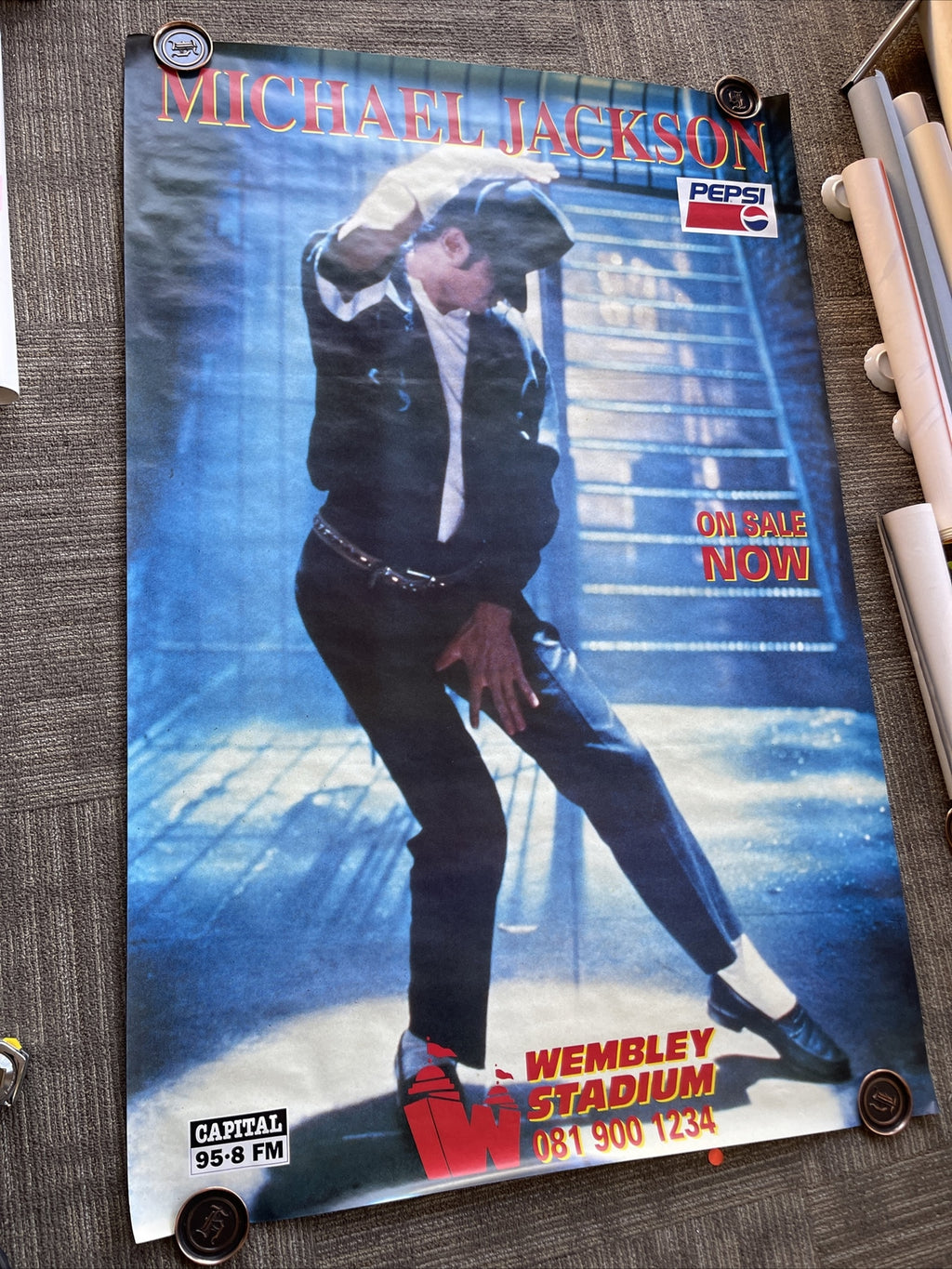 #184 1988 Michael Jackson Bad Tour Record Subway Promo Poster 40” X 60” RARE0
