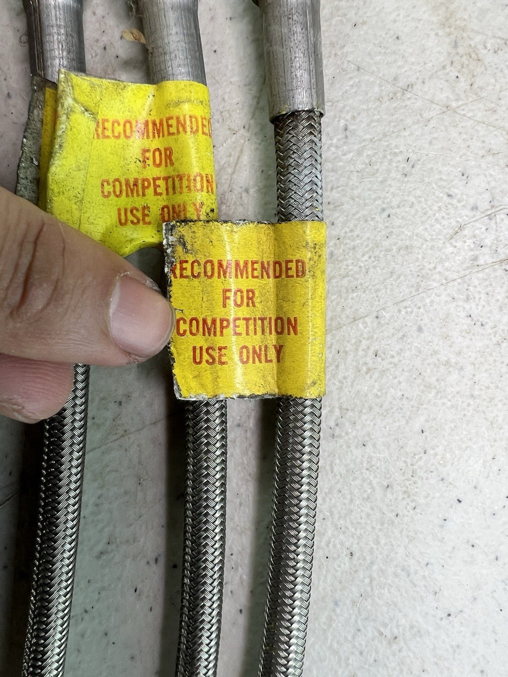 3 Vintage Stainless Steel Braided Hoses – Racing Lines – Competition Use 19”2