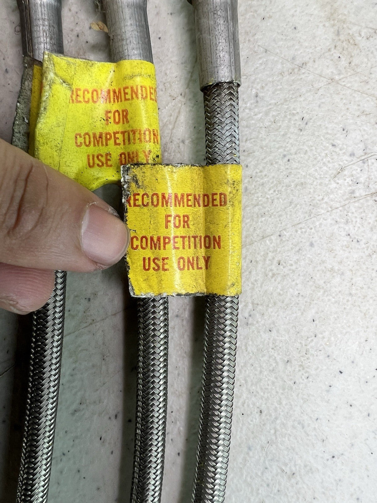 3 Vintage Stainless Steel Braided Hoses – Racing Lines – Competition Use 19”2