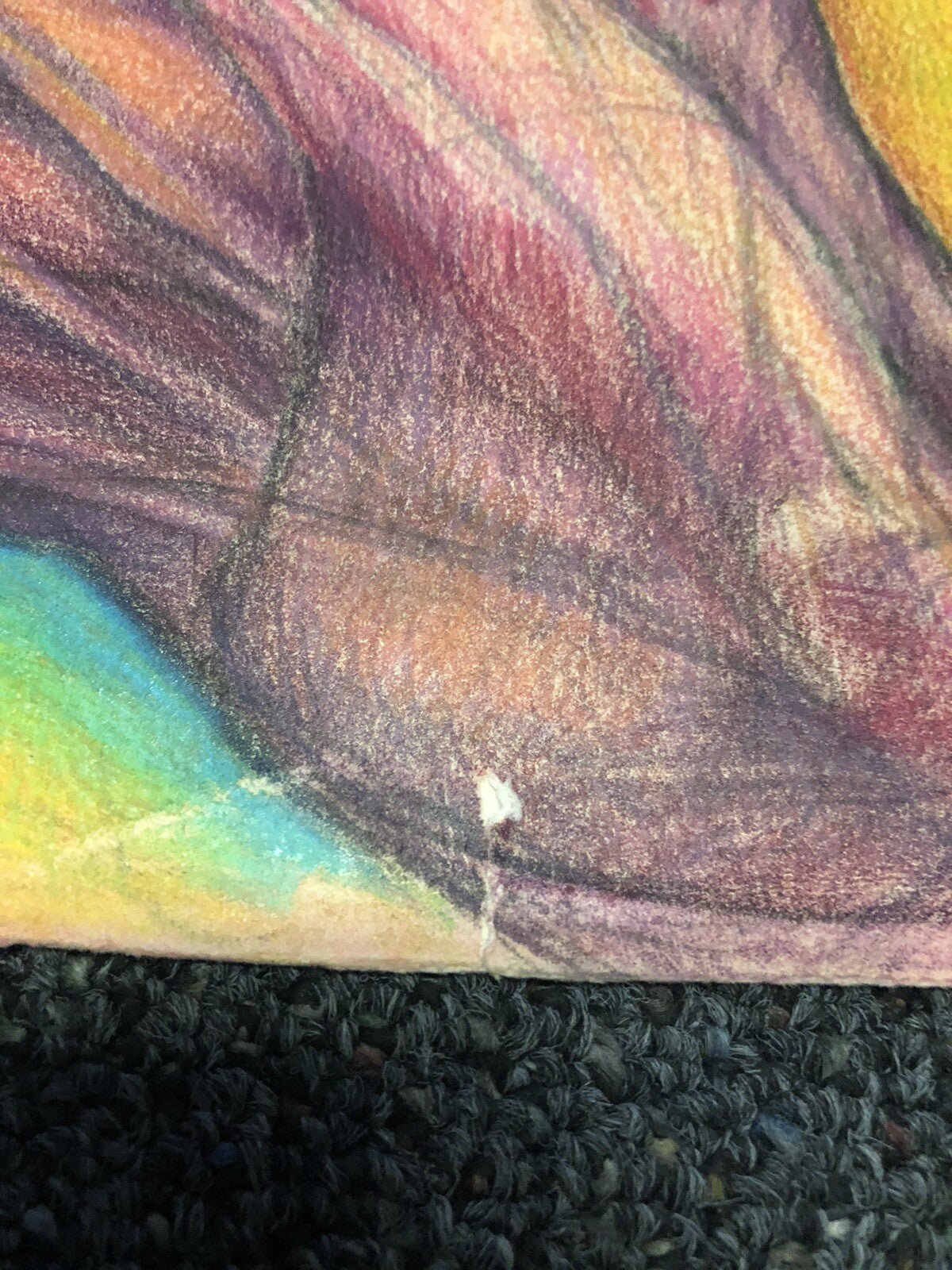 Vintage 1980 Original Art Vibrant Pastel By Tim Echols SIGNED Surrealism 28”x22”1