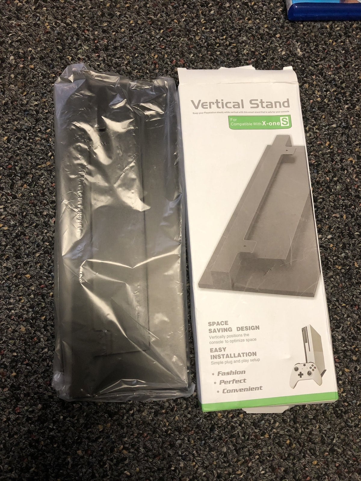 Black Vented Vertical Stand Dock Holder for Microsoft XBOX ONE S SLIM Console0