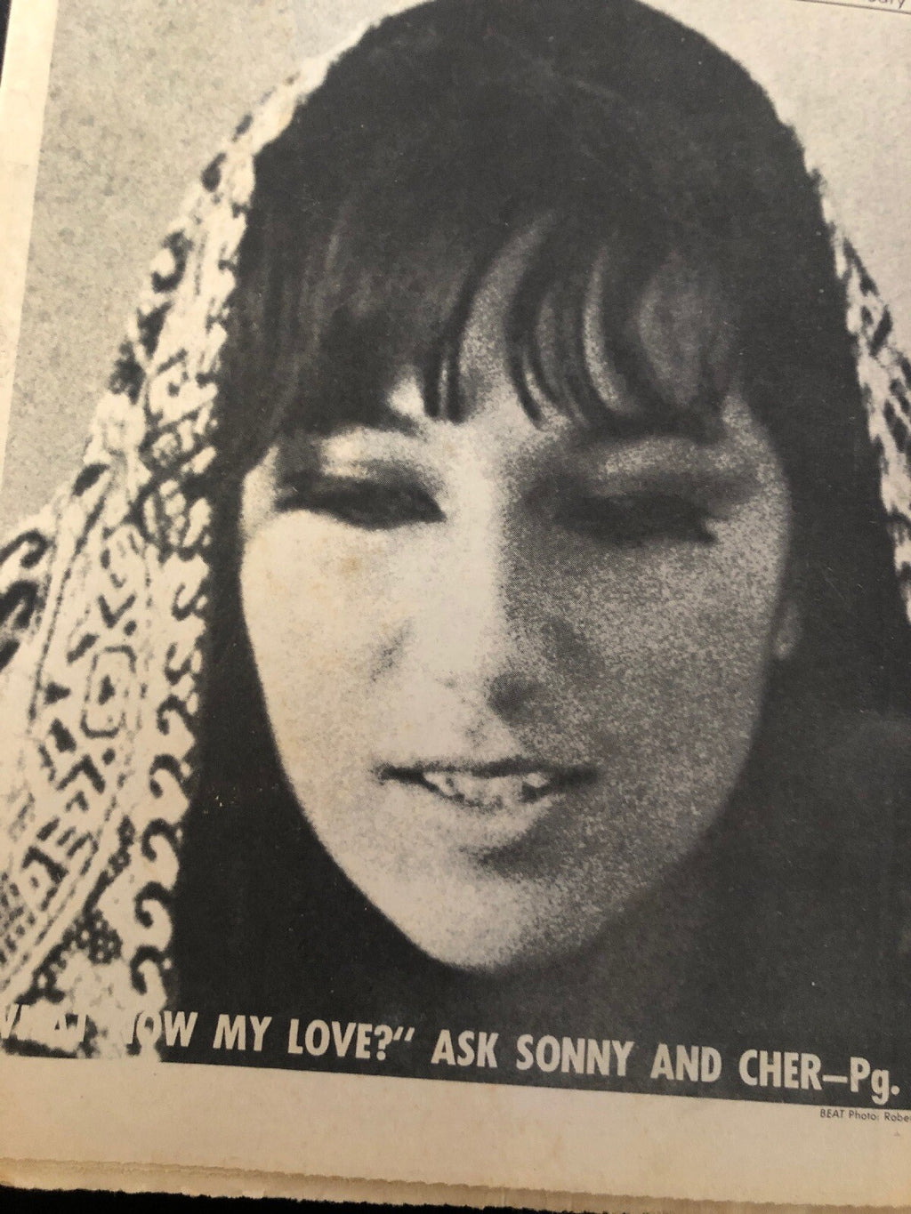 ULTRA RARE 1966 Sonny And Cher KYA Radio Station NEWSPAPER San Francisco3