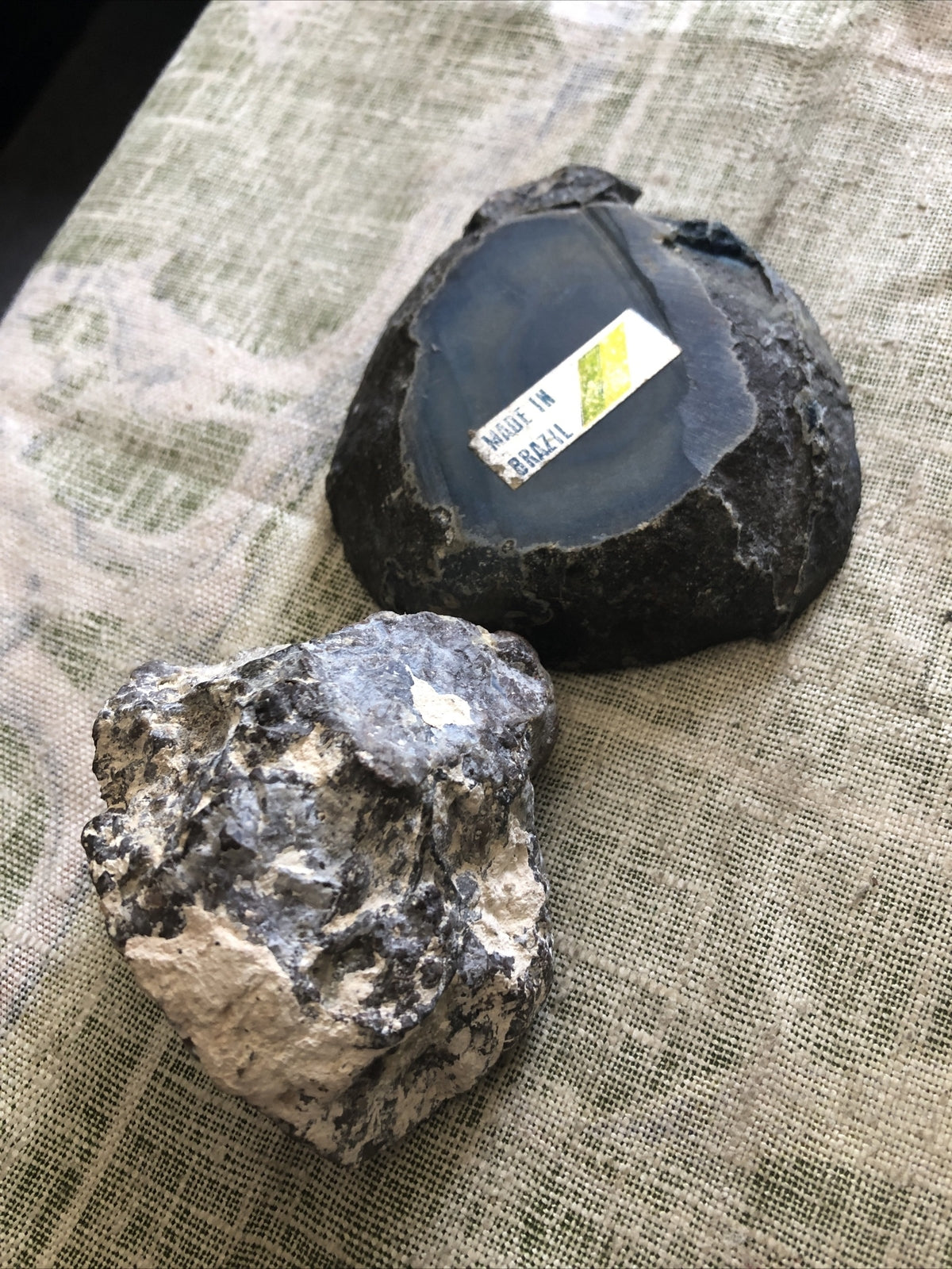 Lot Of 2 Colored Cut Rocks Made in Brazil3