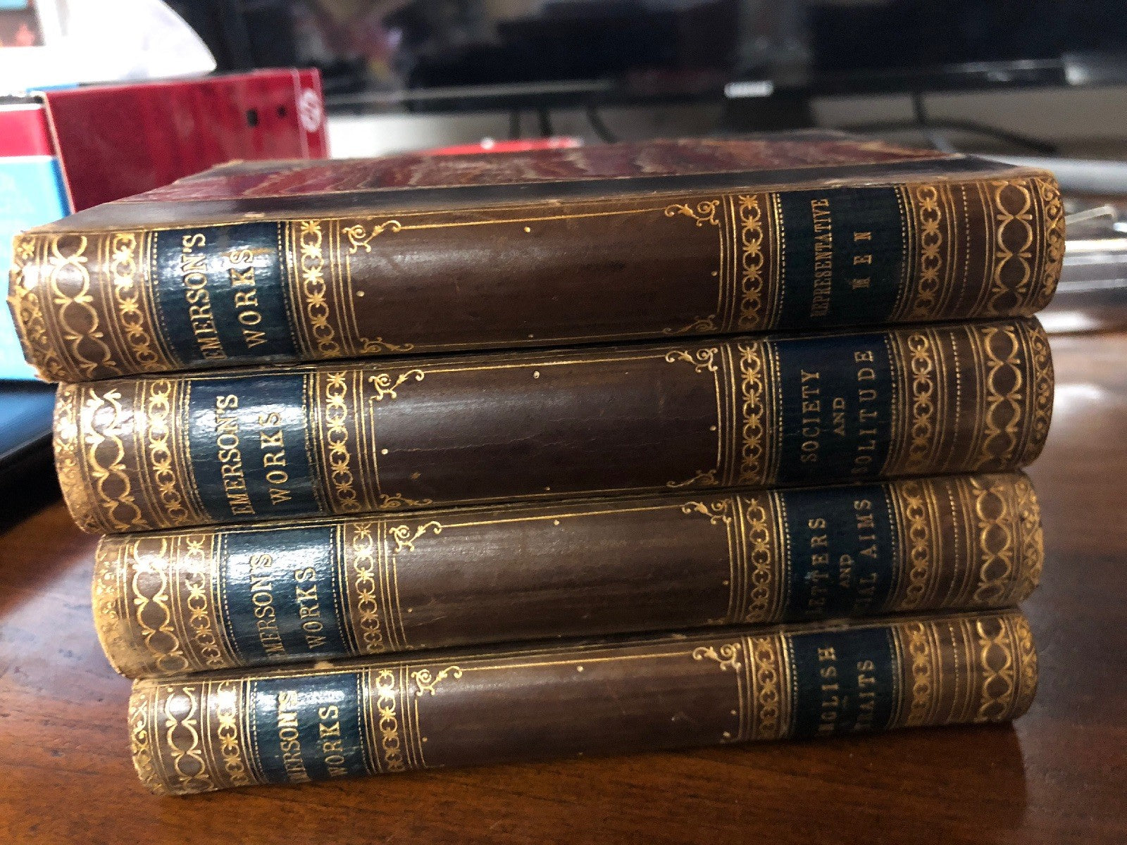 1880s Emerson's Work by Ralph Waldo Emerson 4 Vols. Representative Men Papers1