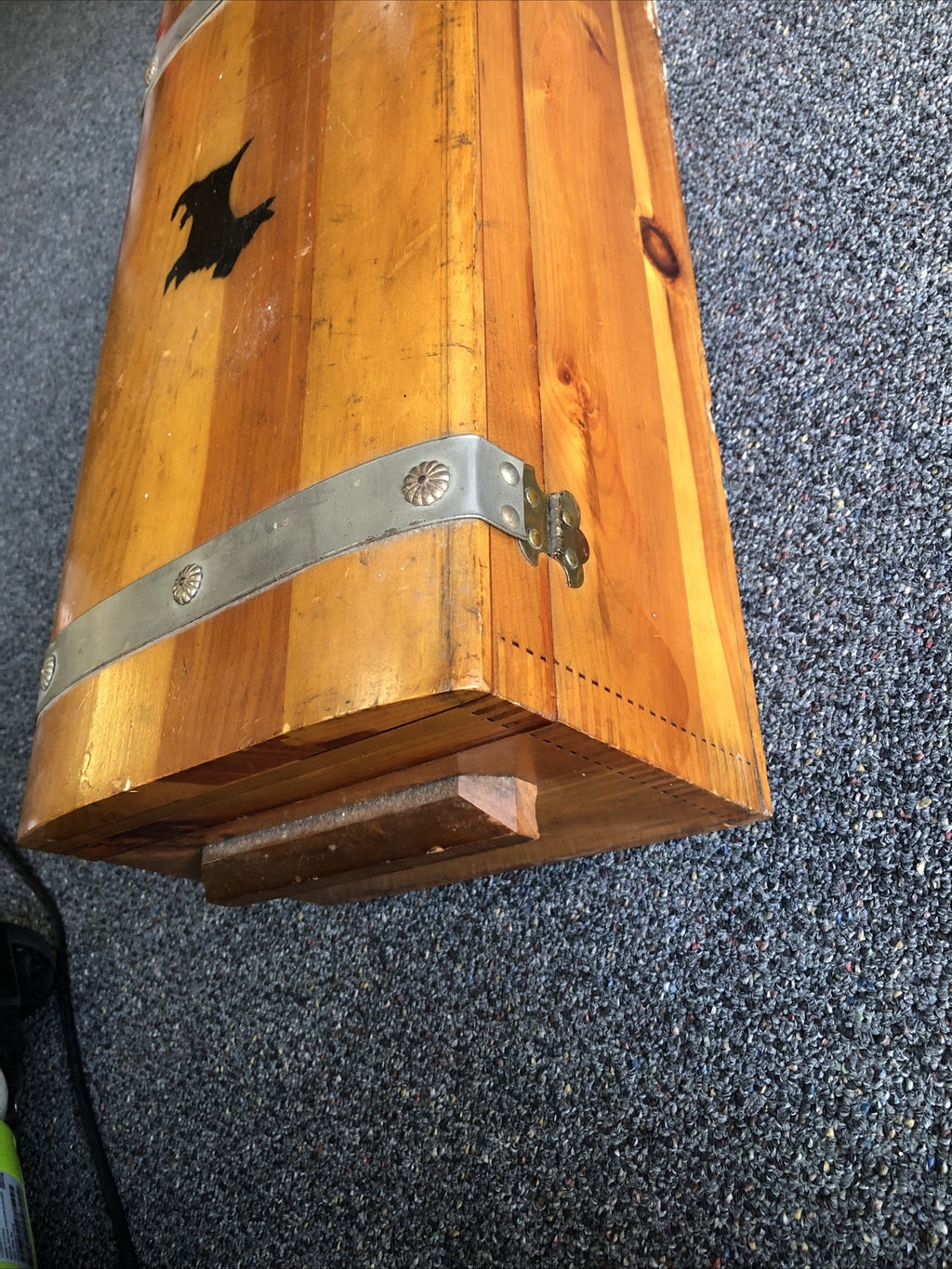 Vintage Solid Real Wooden Box Chest w/ Ornate Metal Trimmings6