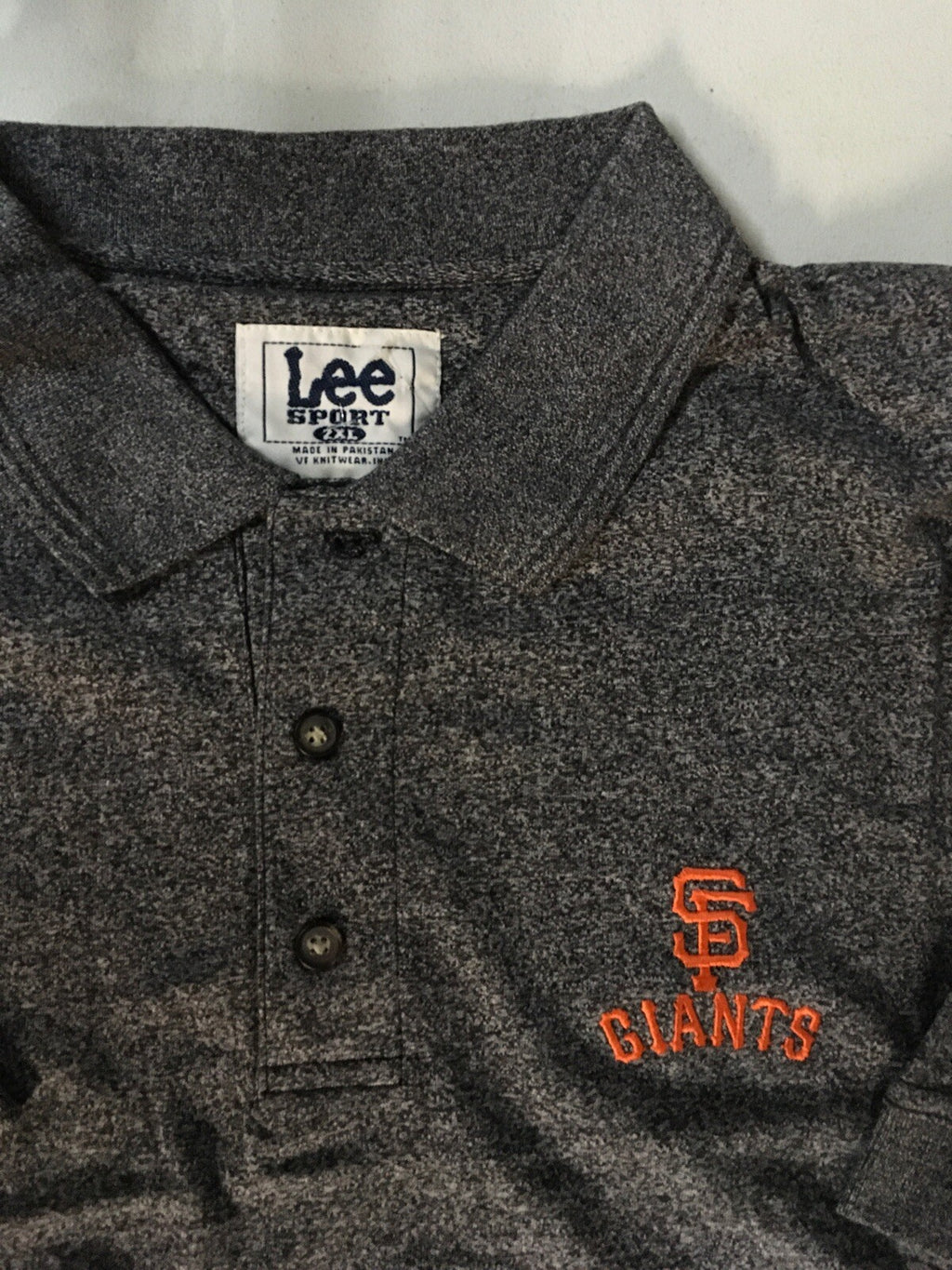 NWT San Francisco SF Giants Polo Shirt Lee Sport Baseball MLB Gray 2XL1