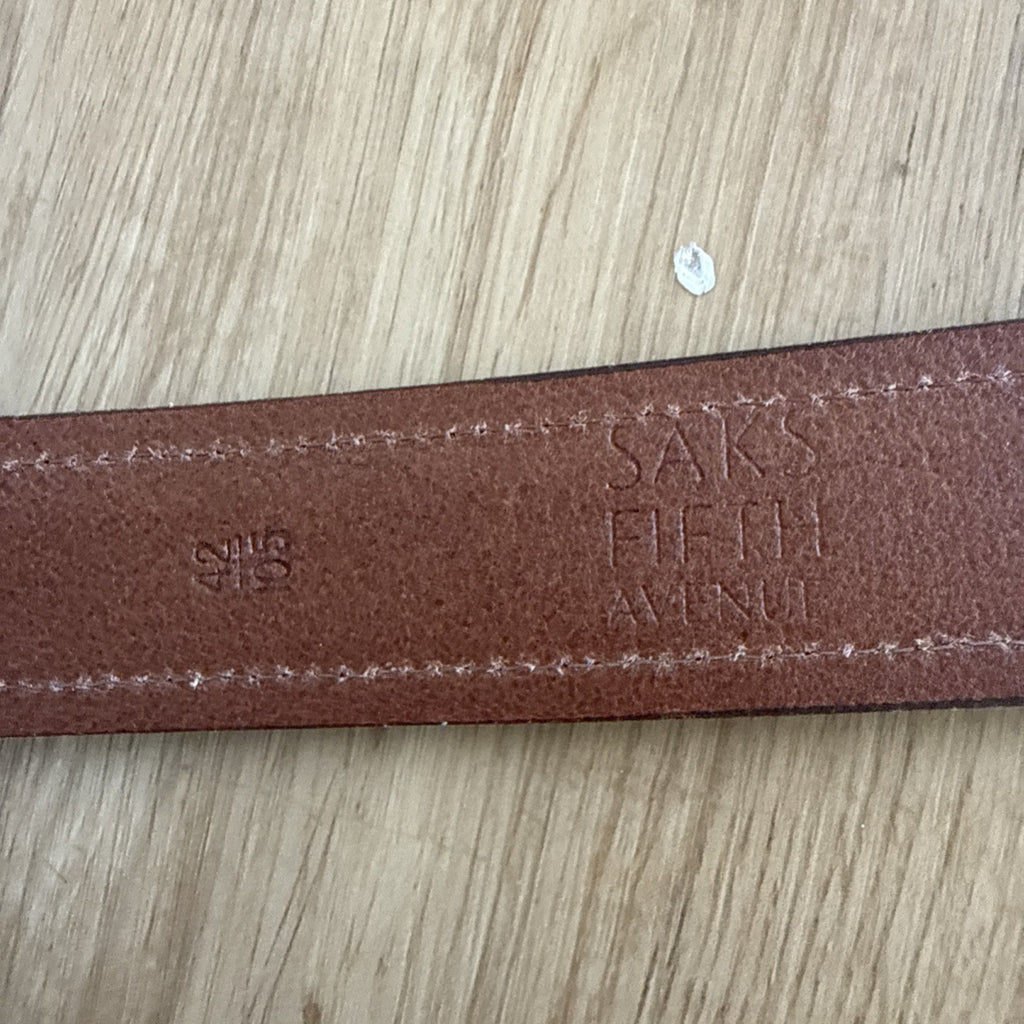 Saks Fifth Avenue Mens Brown Italian Leather Dress Belt Size 424