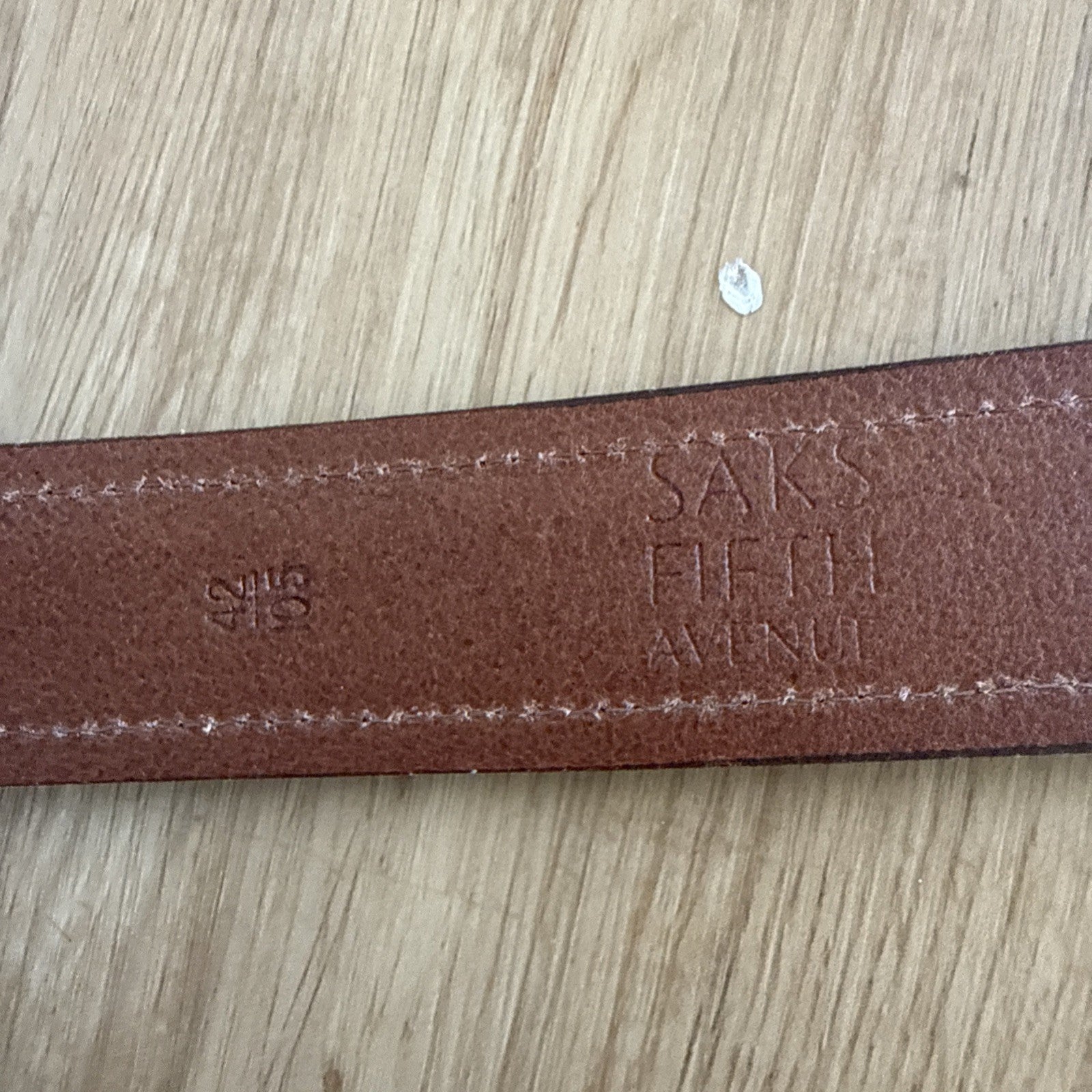 Saks Fifth Avenue Mens Brown Italian Leather Dress Belt Size 424