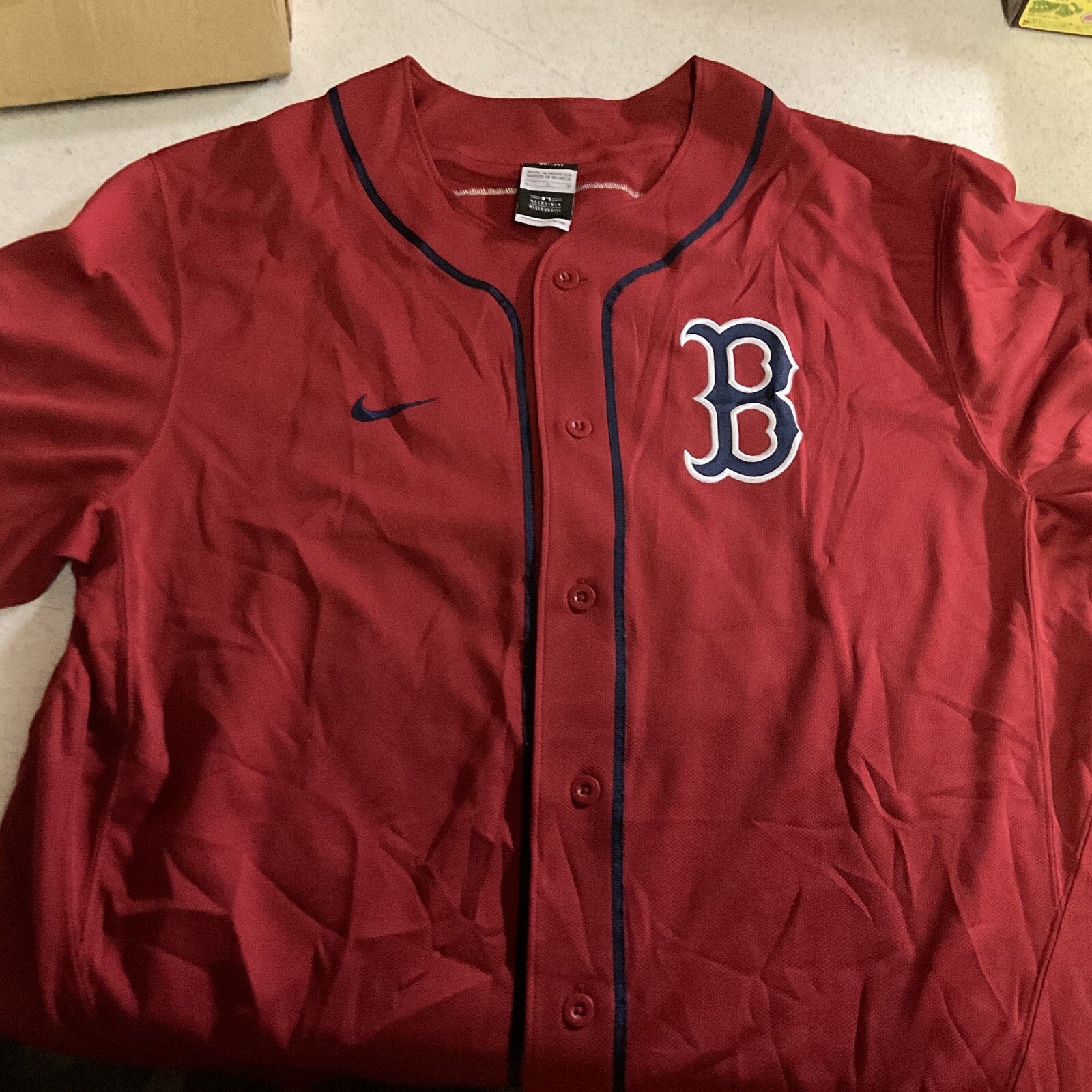 Nike MLB Boston Red Sox Baseball Dri-Fit Performance Stitched Jersey Mens L0
