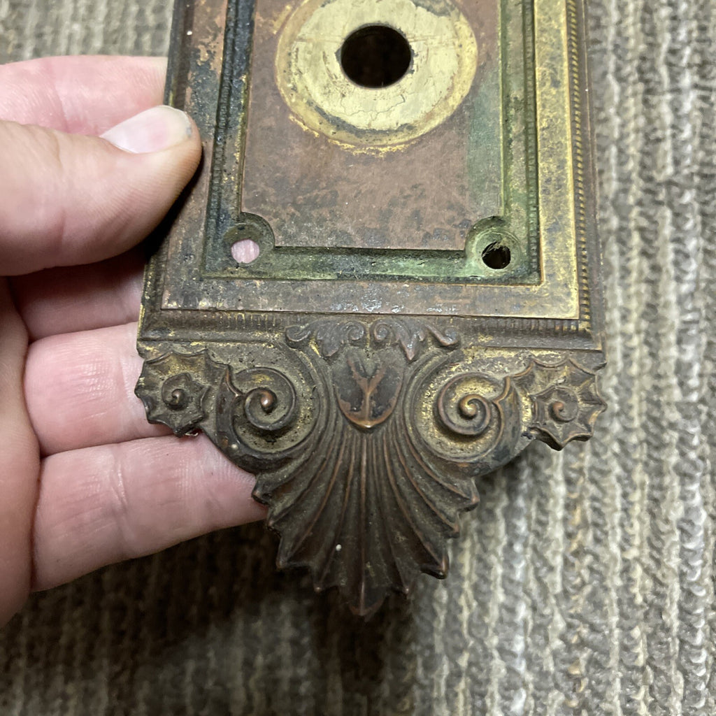 Vintage 2pc Architectural Salvage Brass Baroque Door Handle Pulls 27” x 3”1