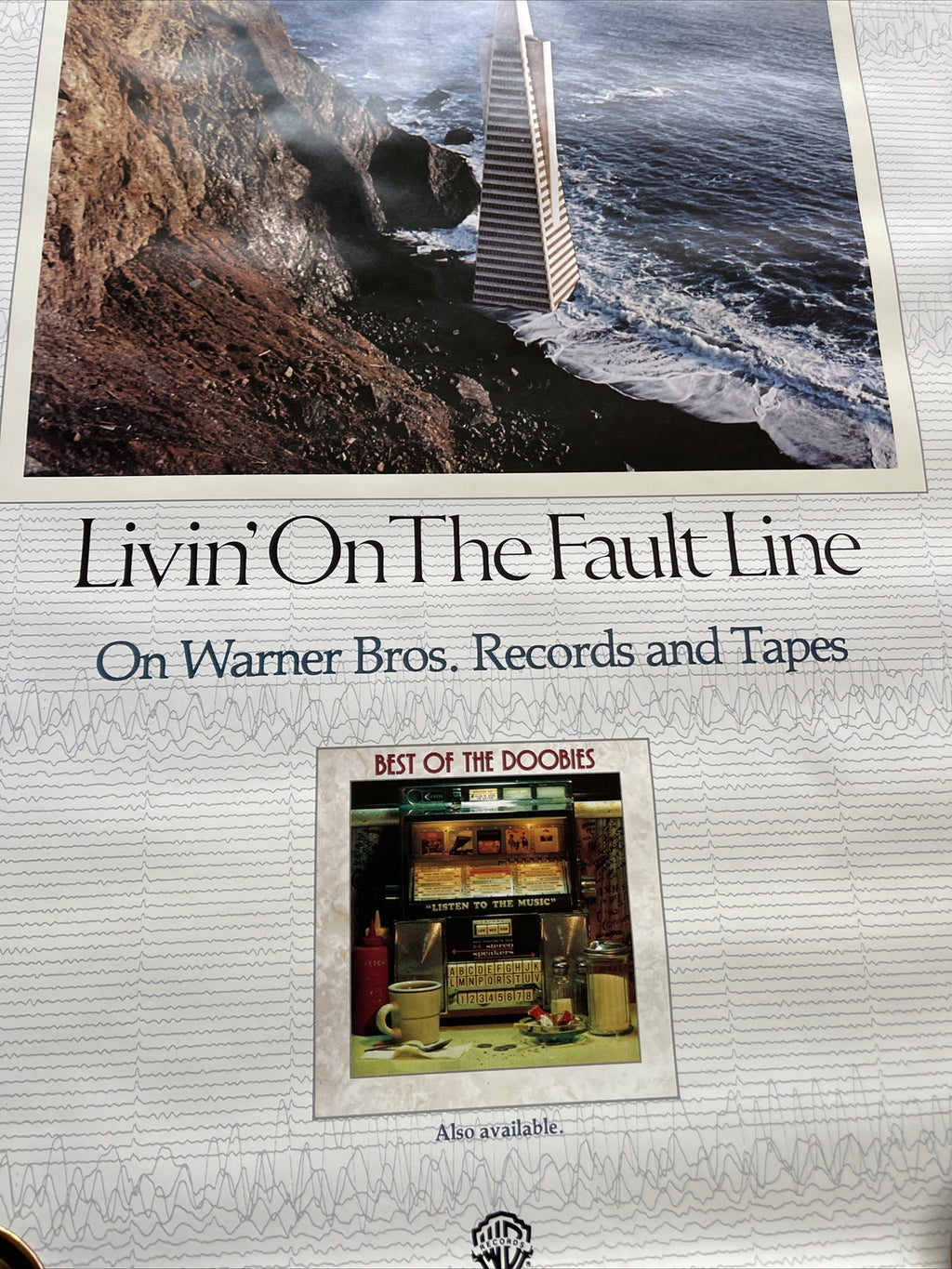 #180 THE DOOBIE BROTHERS 1977 Fault Line Record Store Promo Poster 23x34”3